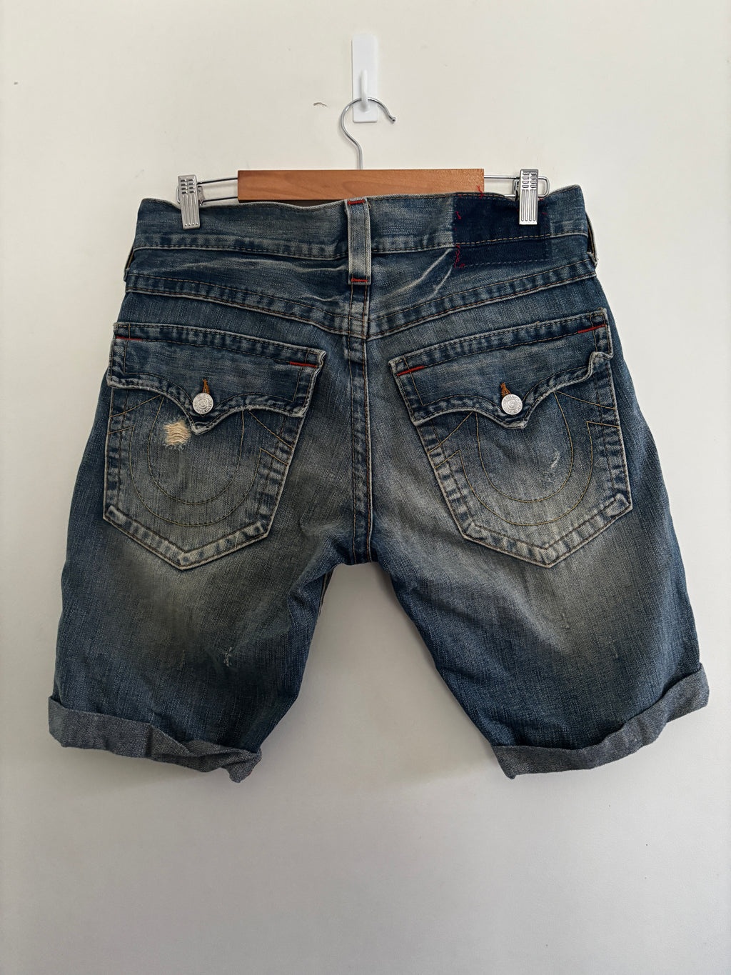 Y2K True Religion Billy Denim Shorts Jorts Size 36