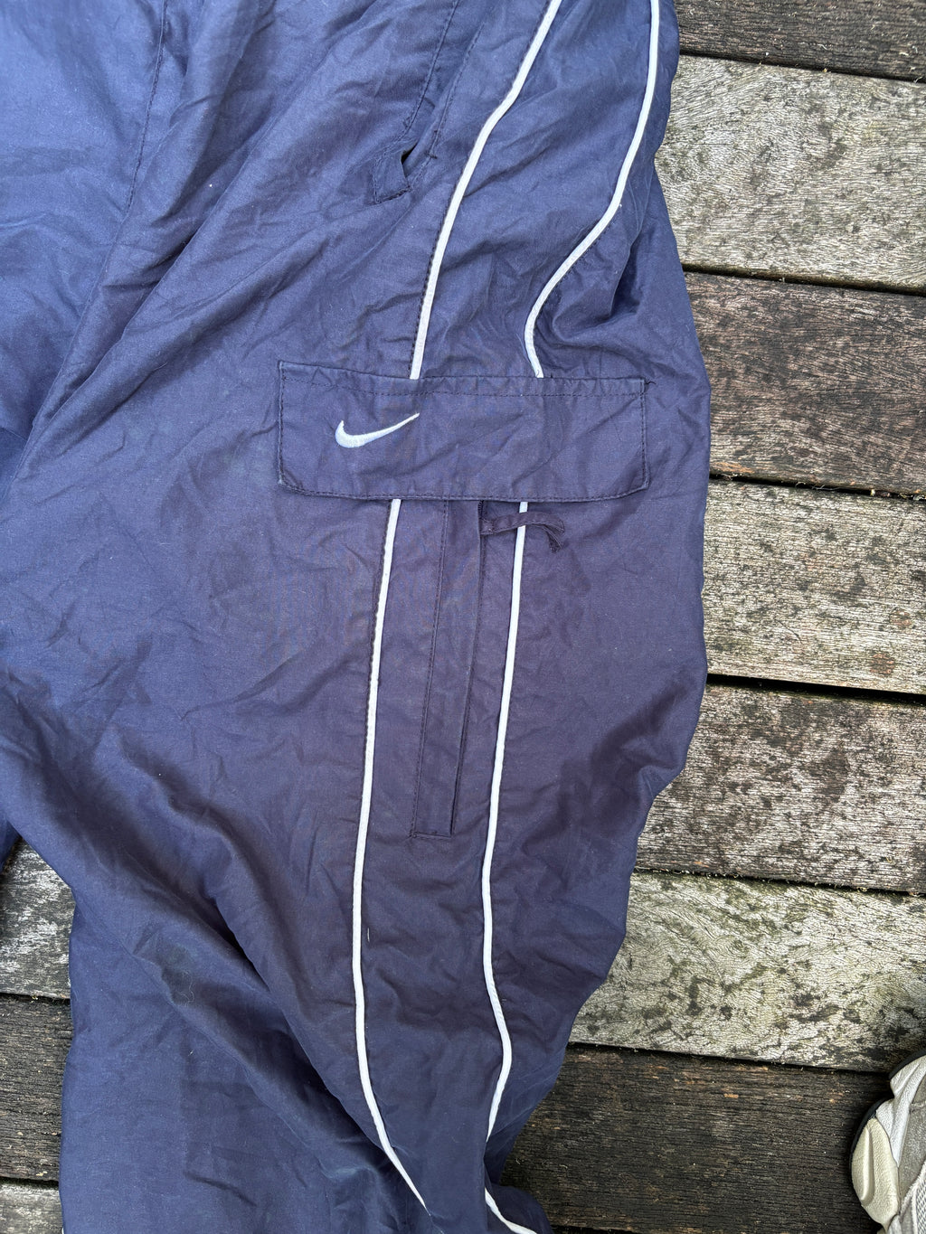 Y2K Classic Nike Cargo Track Pants Navy Size XL