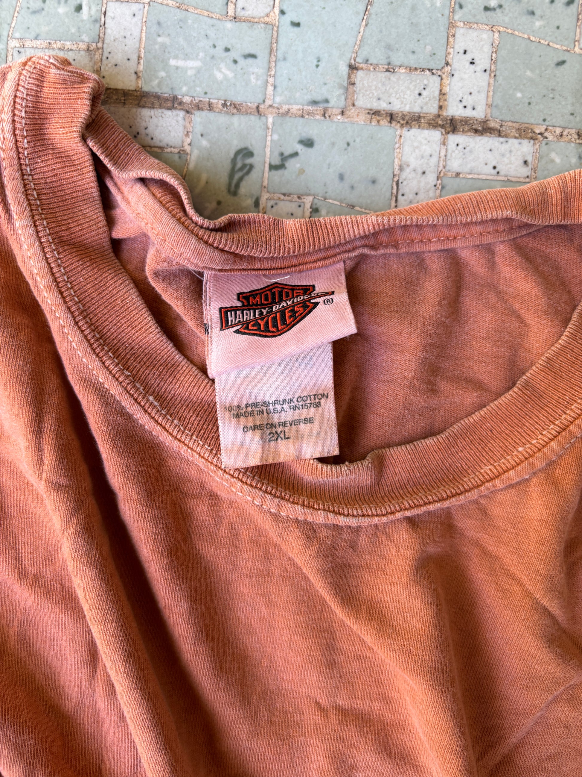 Vintage Harley-Davidson T-shrit Size XL Orange Georgia