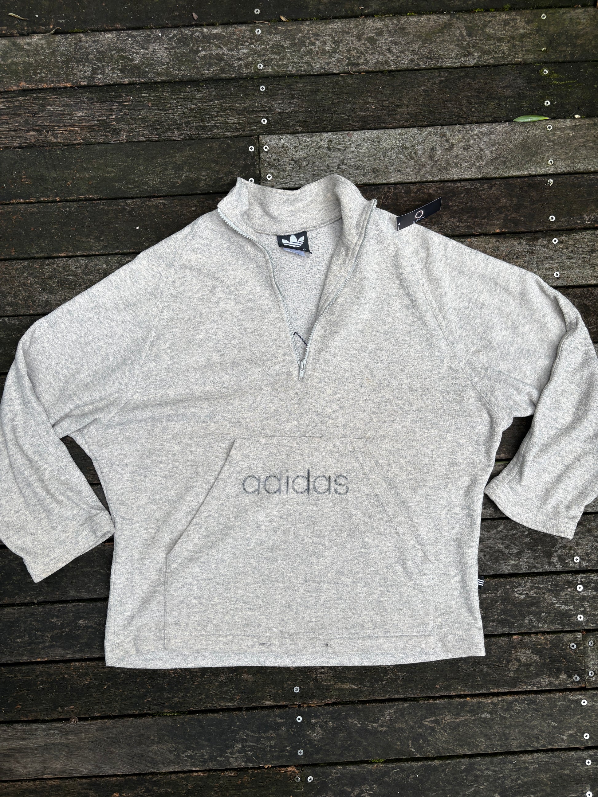 Vintage Adidas 1/4 Zip Ugly Jumper Size S