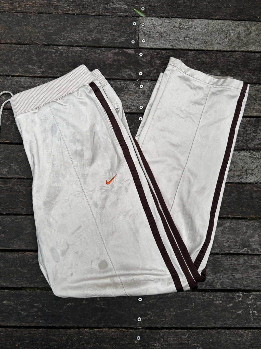 Vintage Beige Creme Brown Nike Track Pants Y2K Size XL Fixer