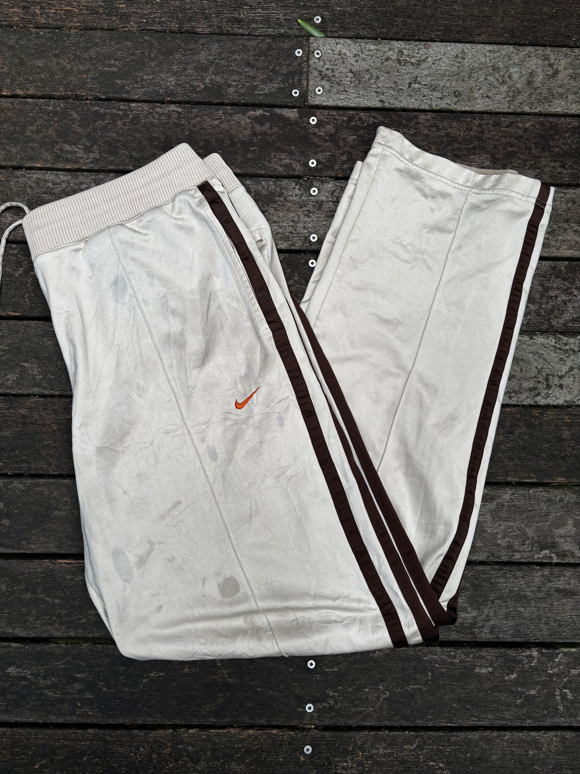 Vintage Beige Creme Brown Nike Track Pants Y2K Size XL Fixer