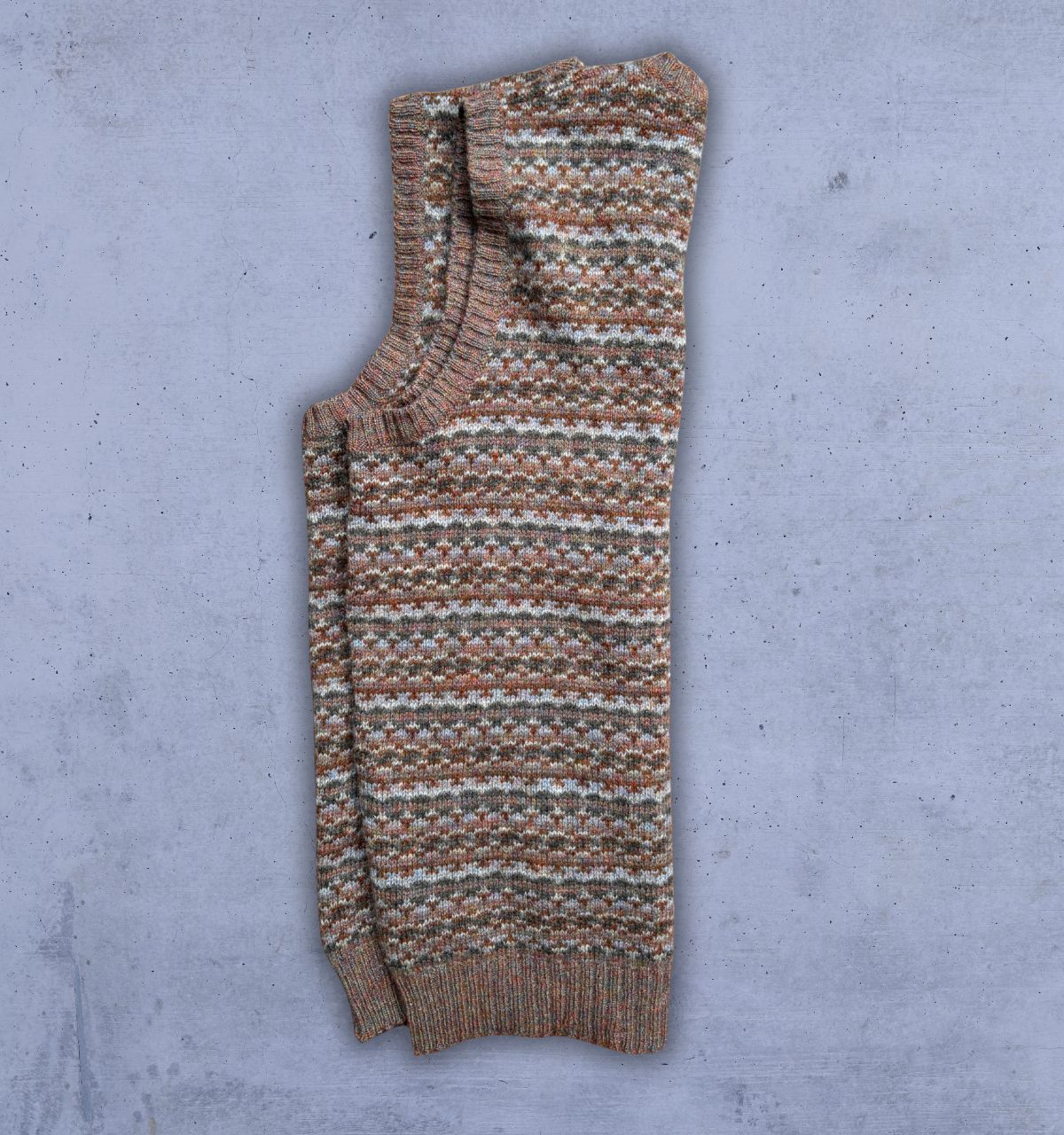 Vintage Kilspindie Wool Vest Men’s M Brown Multi Grandad Style Made in Scotland
