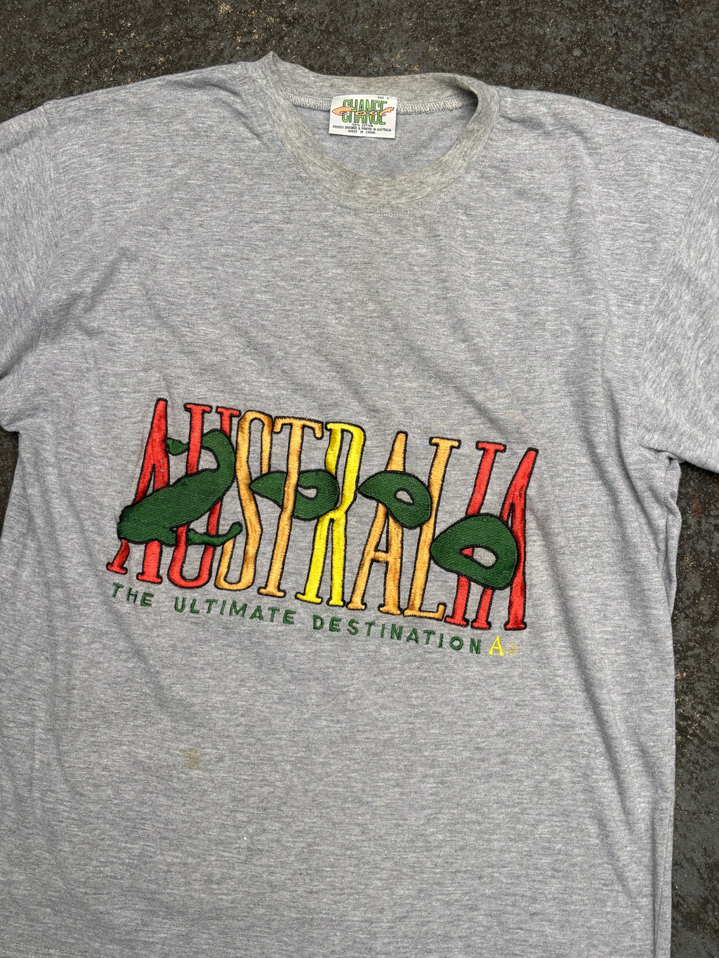 Vintage Y2K Bootleg Olympics Size S Oversized Grey Large Australia Embroidered Logo