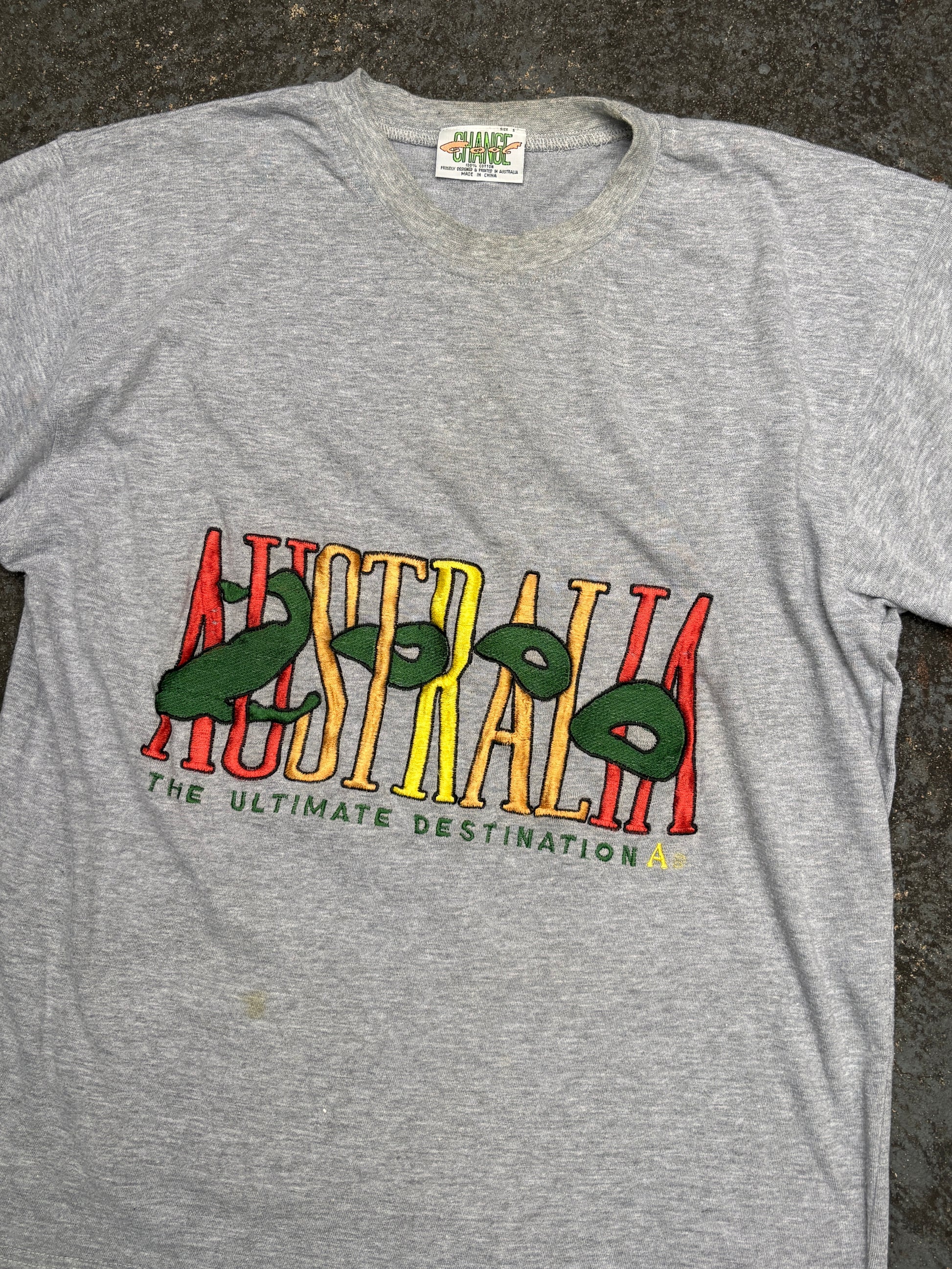 Vintage Y2K Bootleg Olympics Size S Oversized Grey Large Australia Embroidered Logo