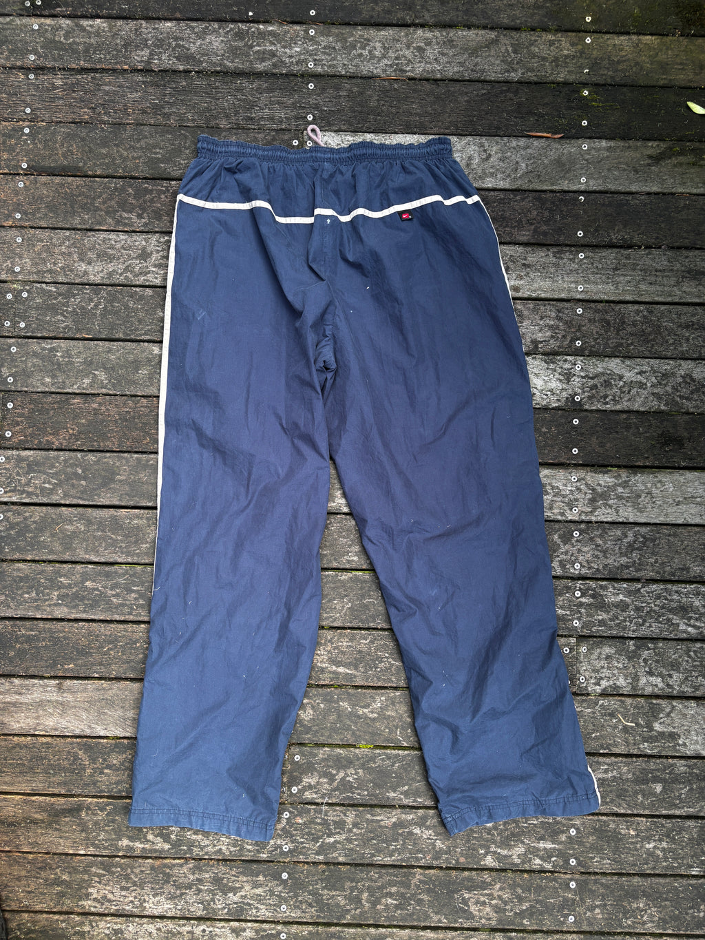 Vintage Nike Track Pants Size XL Blue Nylon Y2K