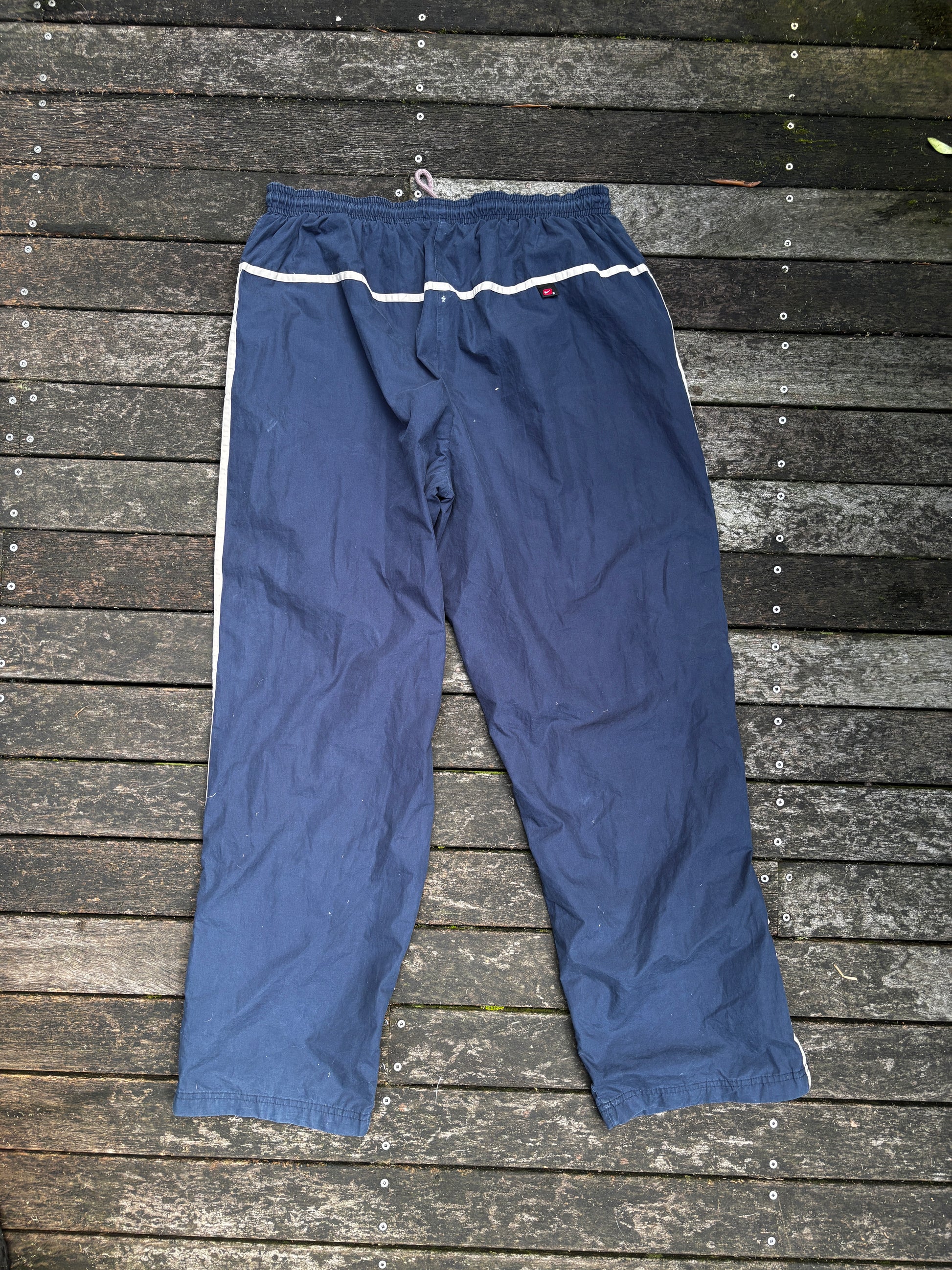 Vintage Nike Track Pants Size XL Blue Nylon Y2K