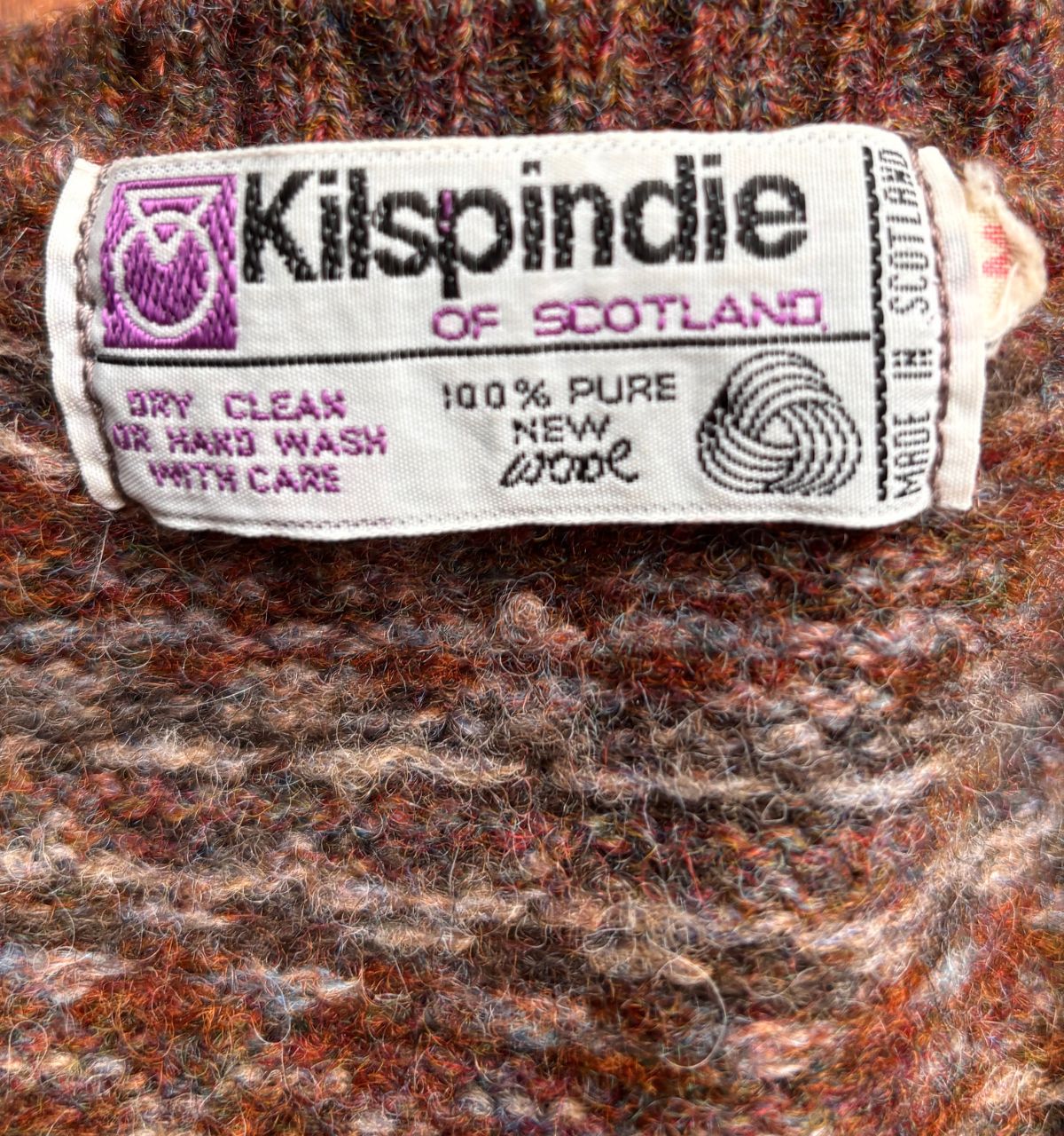 Vintage Kilspindie Wool Vest Men’s M Brown Multi Grandad Style Made in Scotland