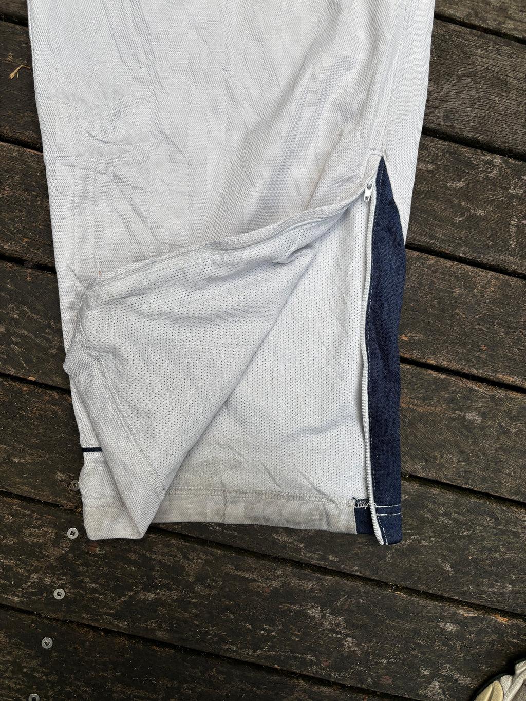 Vintage Y2K Nike Track Pants Light Grey Mesh Textured