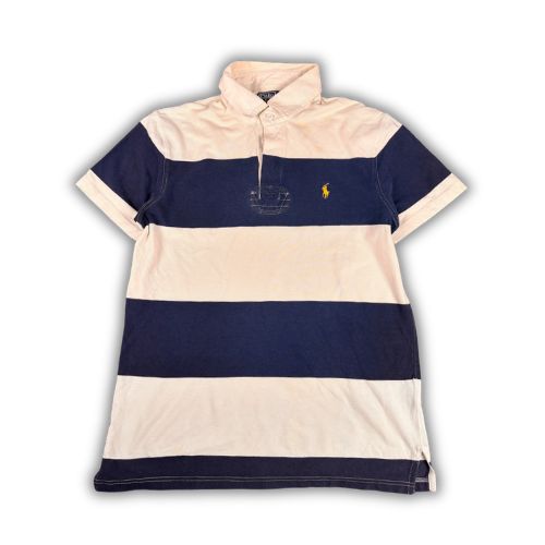 y2k vintage ralph lauren rugby polo striped blue white