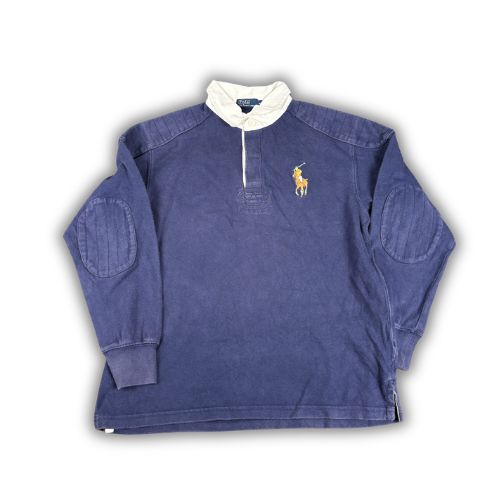 womens ralph lauren rugby polo large pony navy blue