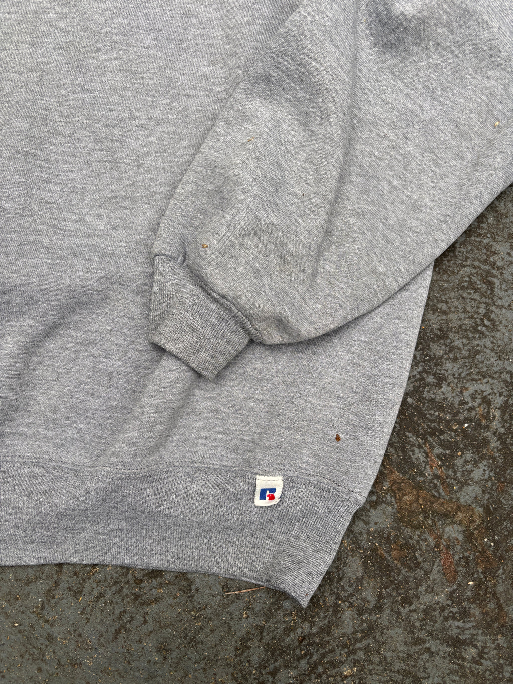 Vintage 90s Russell Athletic Jumper Size XL Grey Fleece Sweatshirt Crew Neck