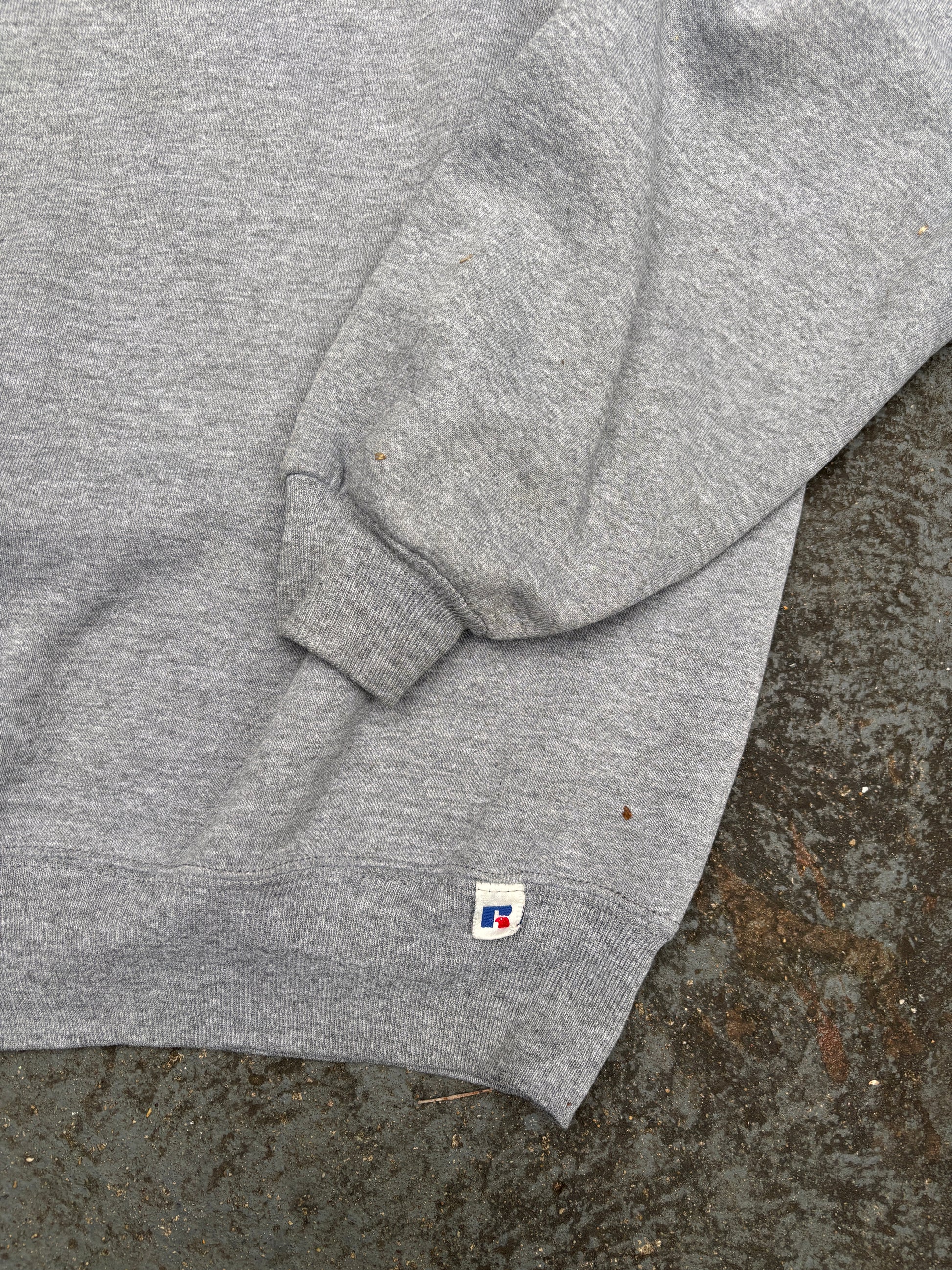 Vintage 90s Russell Athletic Jumper Size XL Grey Fleece Sweatshirt Crew Neck