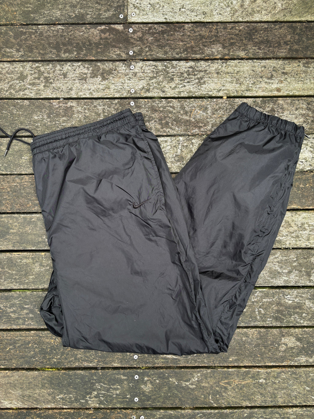 Vintage 90's Black Nike Track Pants Size XL Nylon Windbreaker