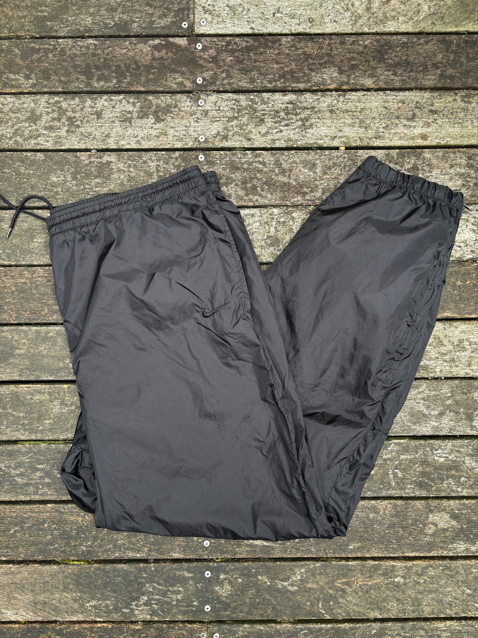Vintage 90's Black Nike Track Pants Size XL Nylon Windbreaker