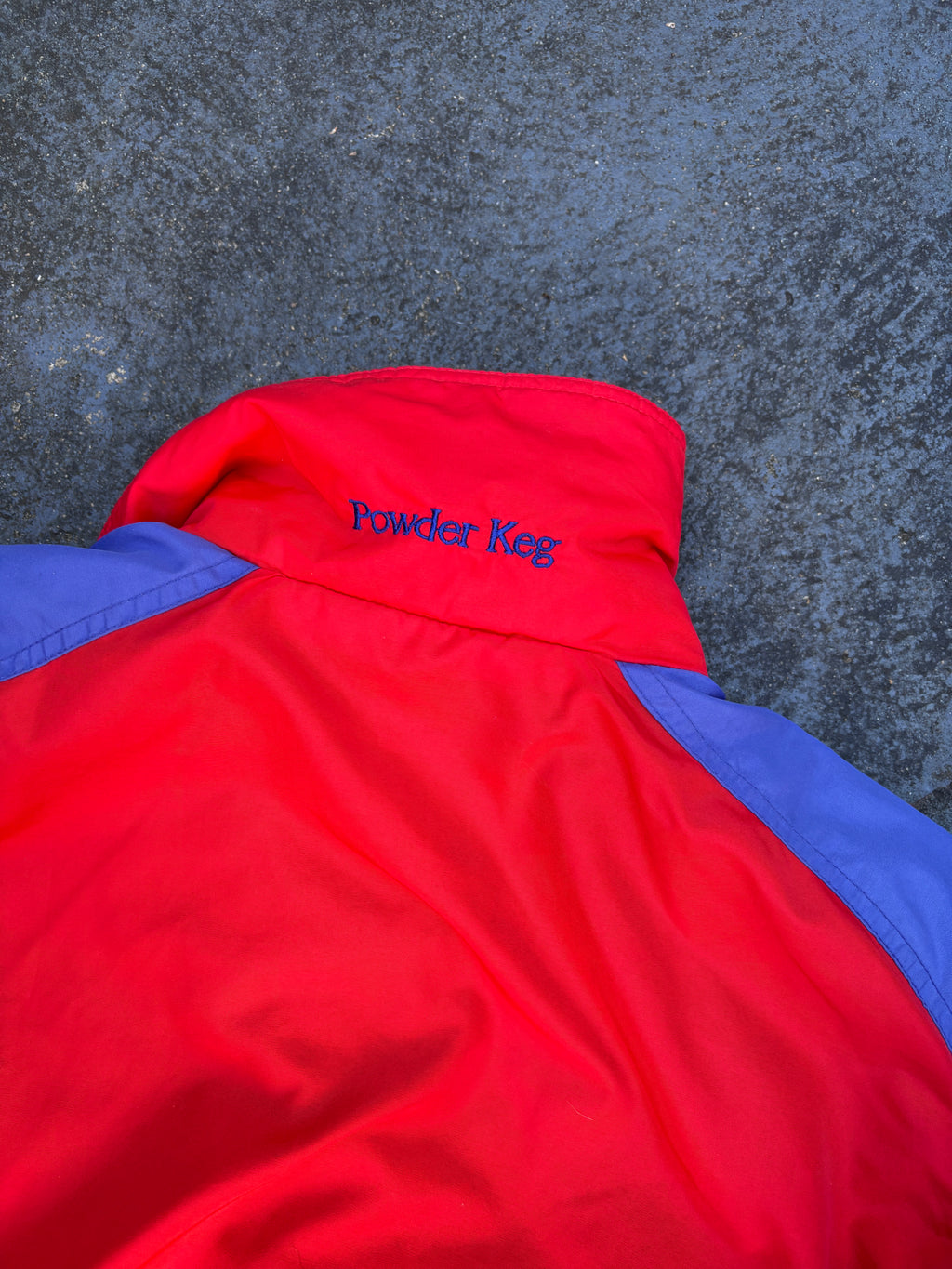 Vintage 90s Columbia Powder Keg Jacket Size M Red Green Nylon Windbreaker Zip