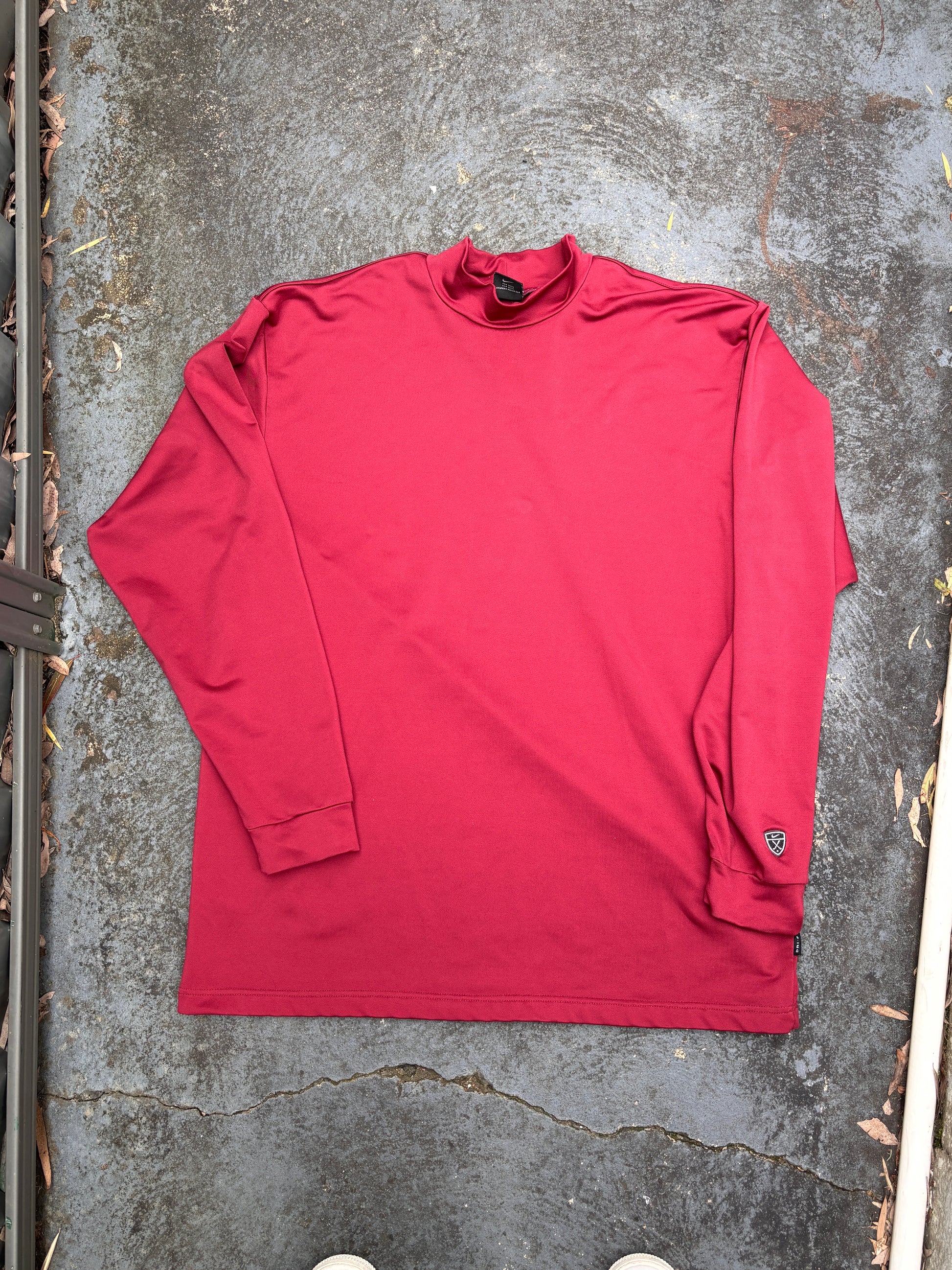 Vintage 90s Nike Golf Jersey Size XL Tiger Woods TW Red Long Sleeve Skivvy