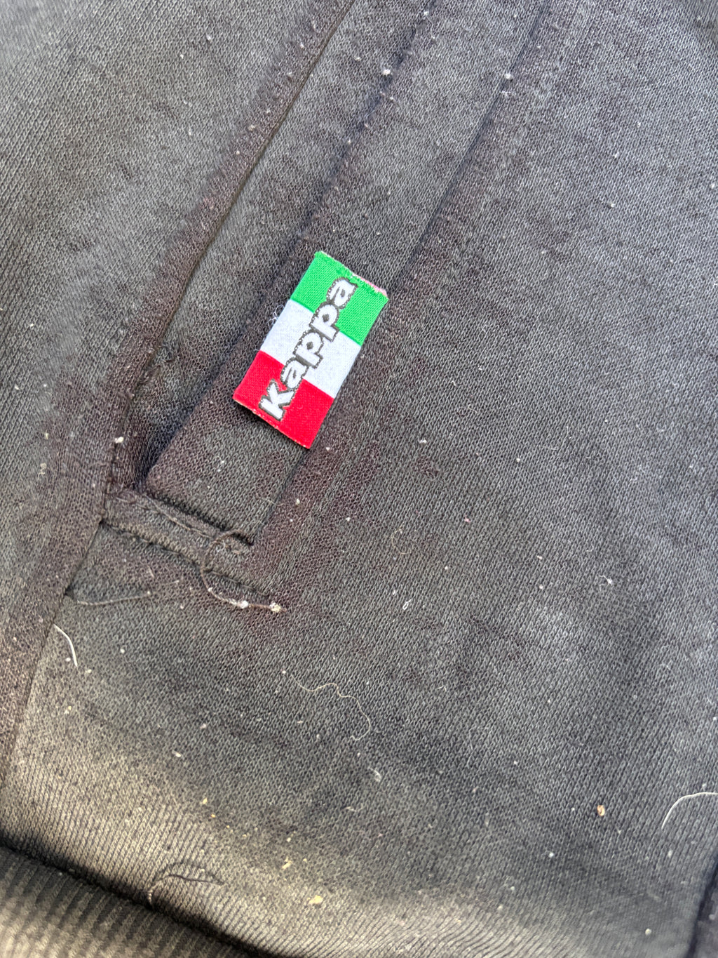 Vintage 90s Kappa Italia Jacket Size XL Black Embroidered Italy Flag Full Zip