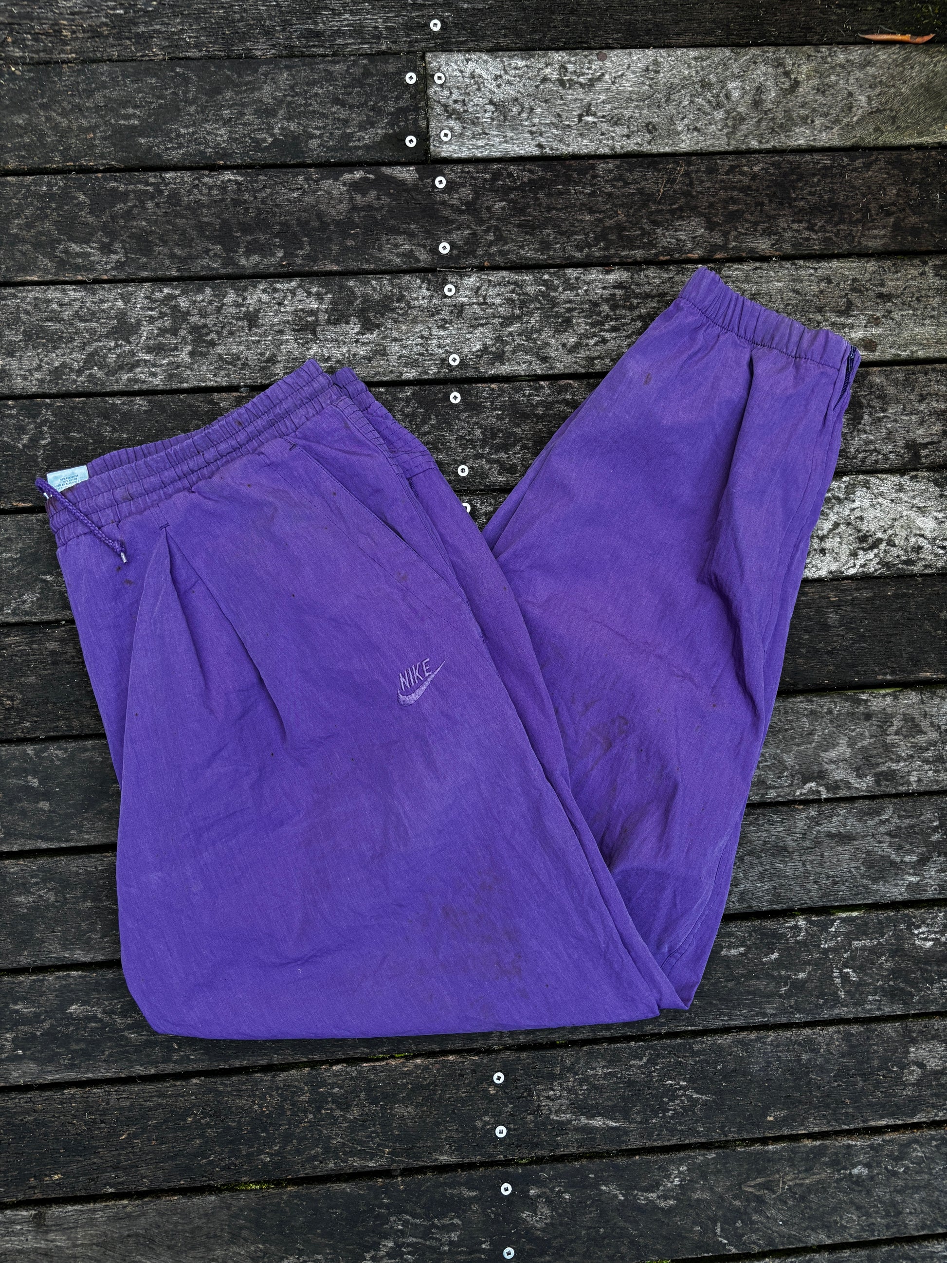 Vintage 90's Purple Nike Nylon Track Pants Size XL