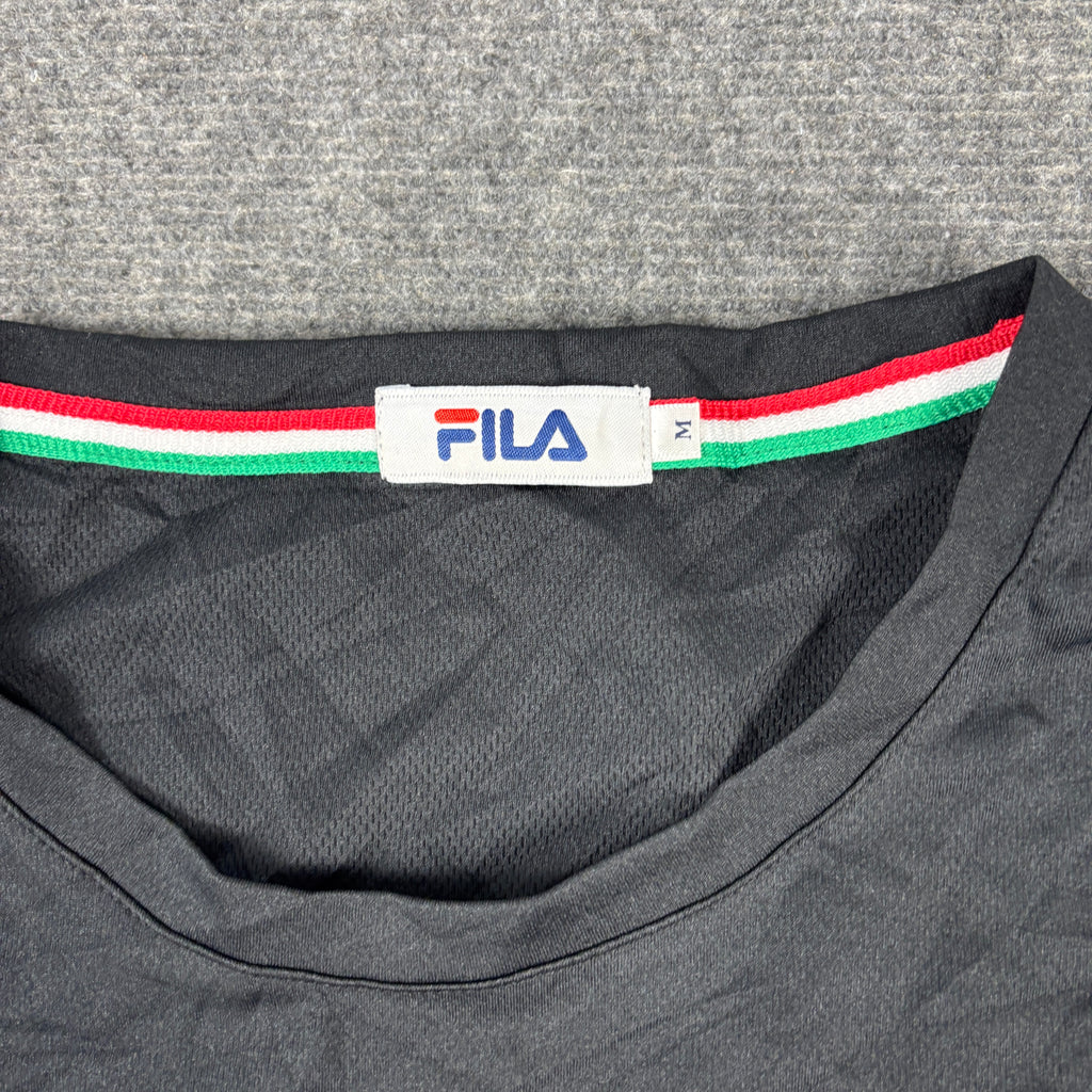 FILA tennis dress women's medium black white floral colour block long sleeve