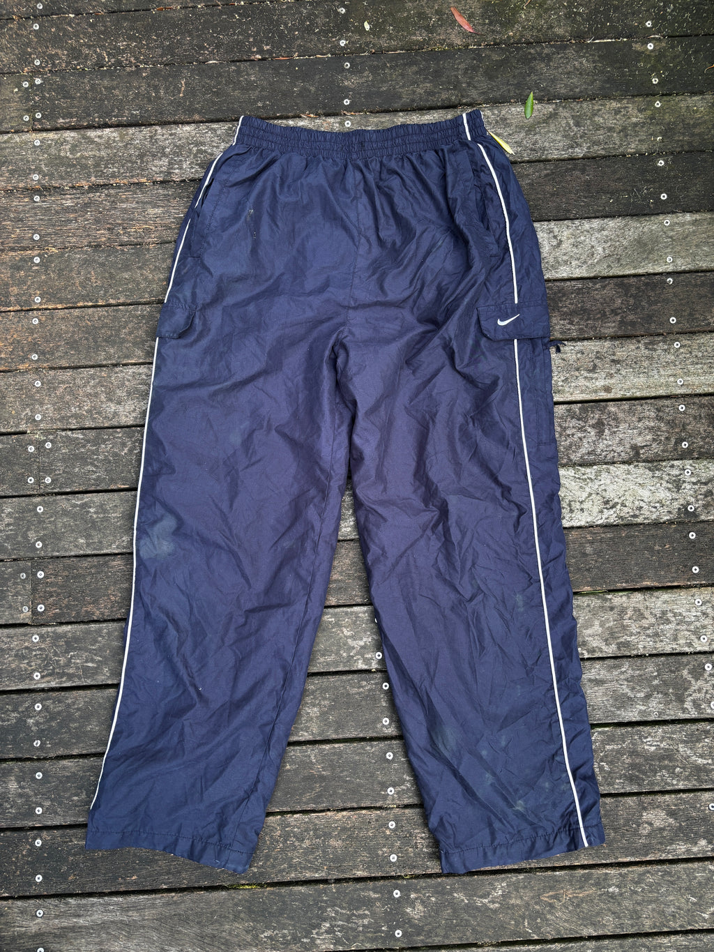 Y2K Classic Nike Cargo Track Pants Navy Size XL