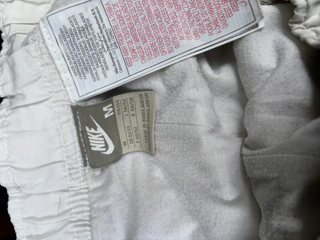 Classic Y2K Nike Track Pants Size M White Bungee Cuffs