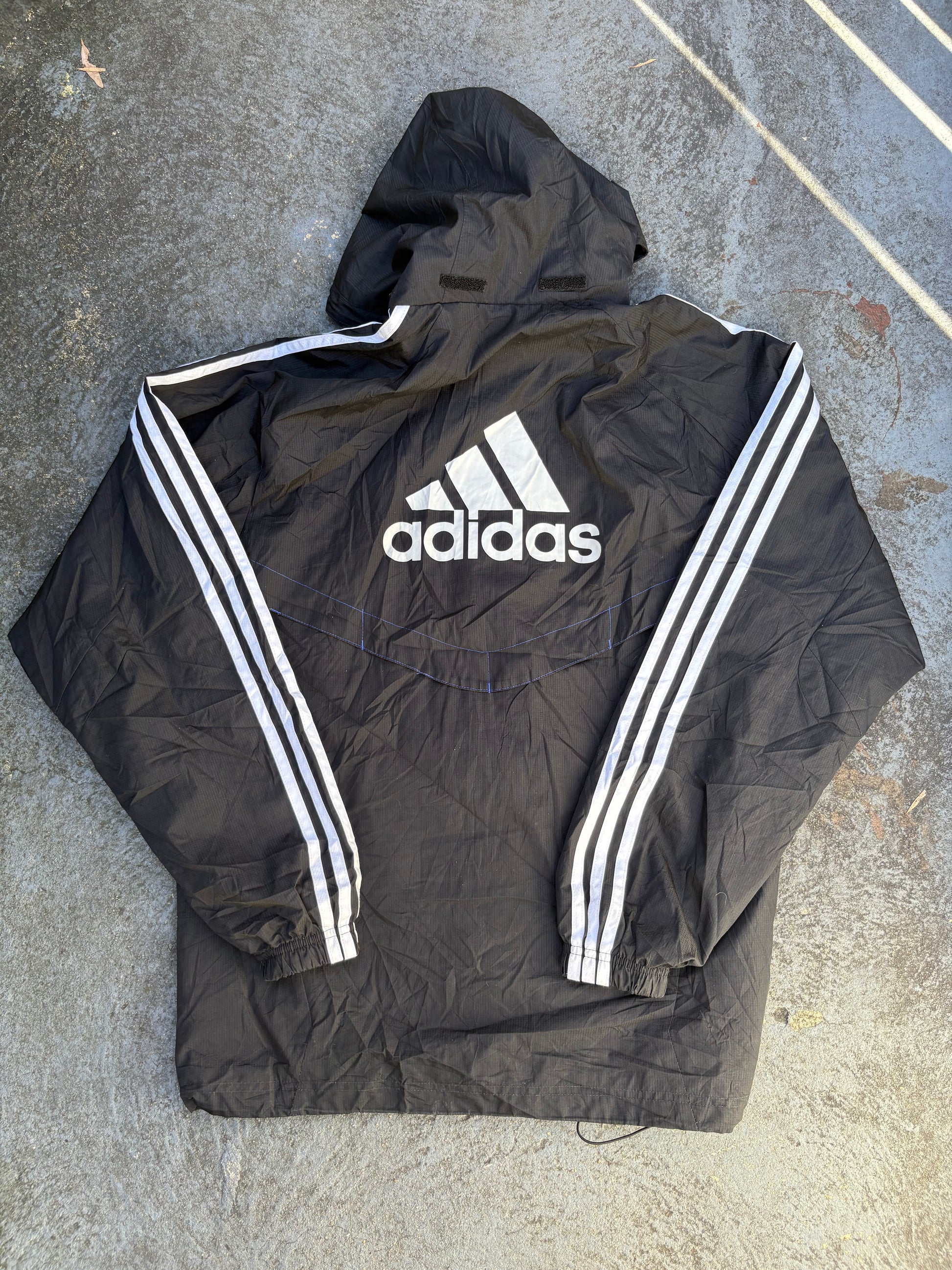 Adidas Chelsea Football Club Jacket Size S Black 2010 Windbreaker Hood Full Zip