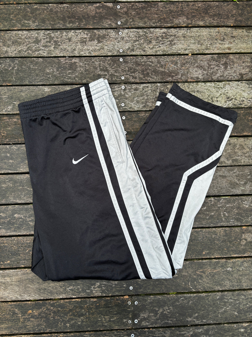Nike Y2K Track Pants Size XL White, Grey Black Wide Leg