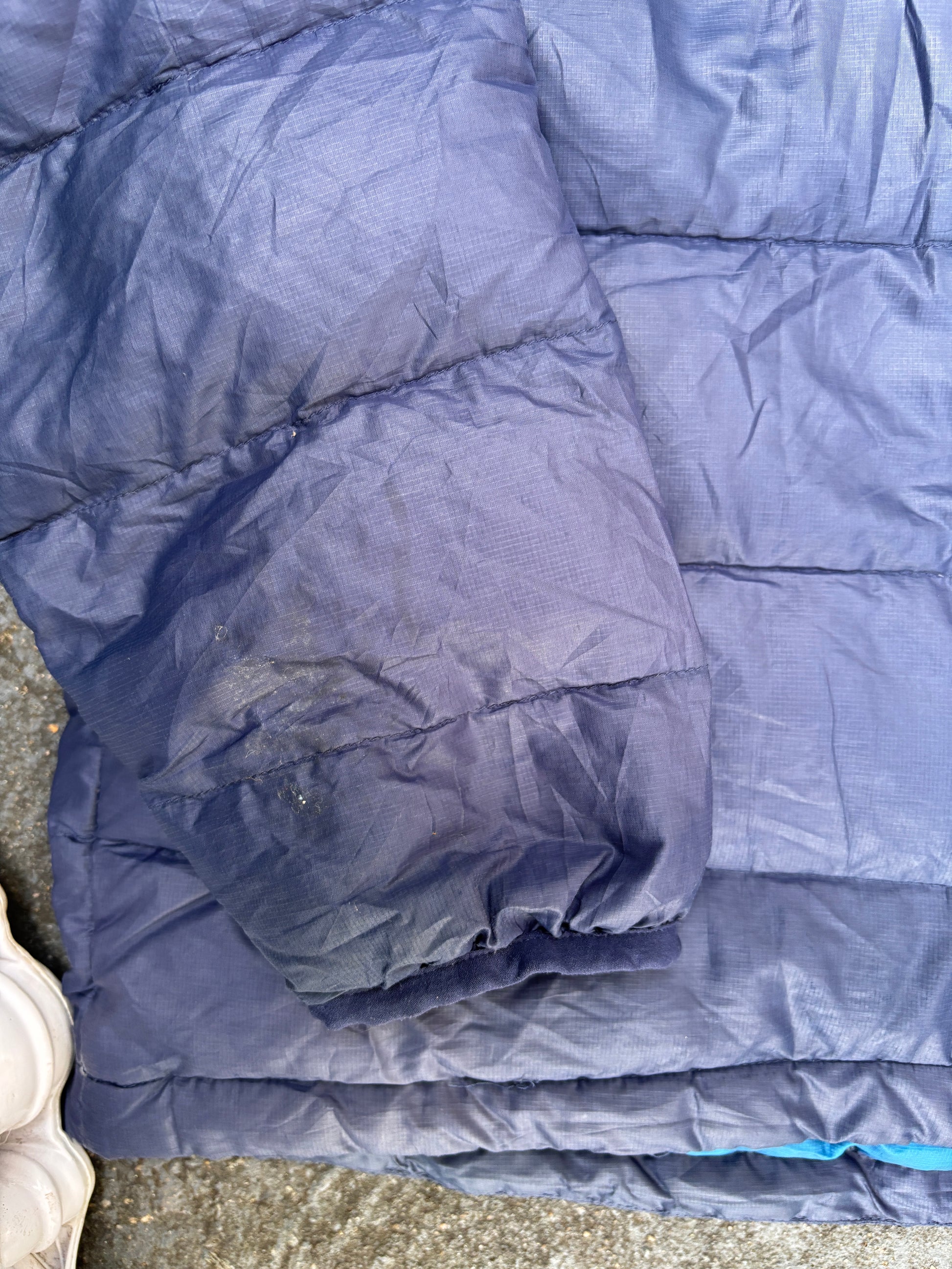 Patagonia Lightweight Puffer Down Jacket Size S Navy Chest Logo Full Zip