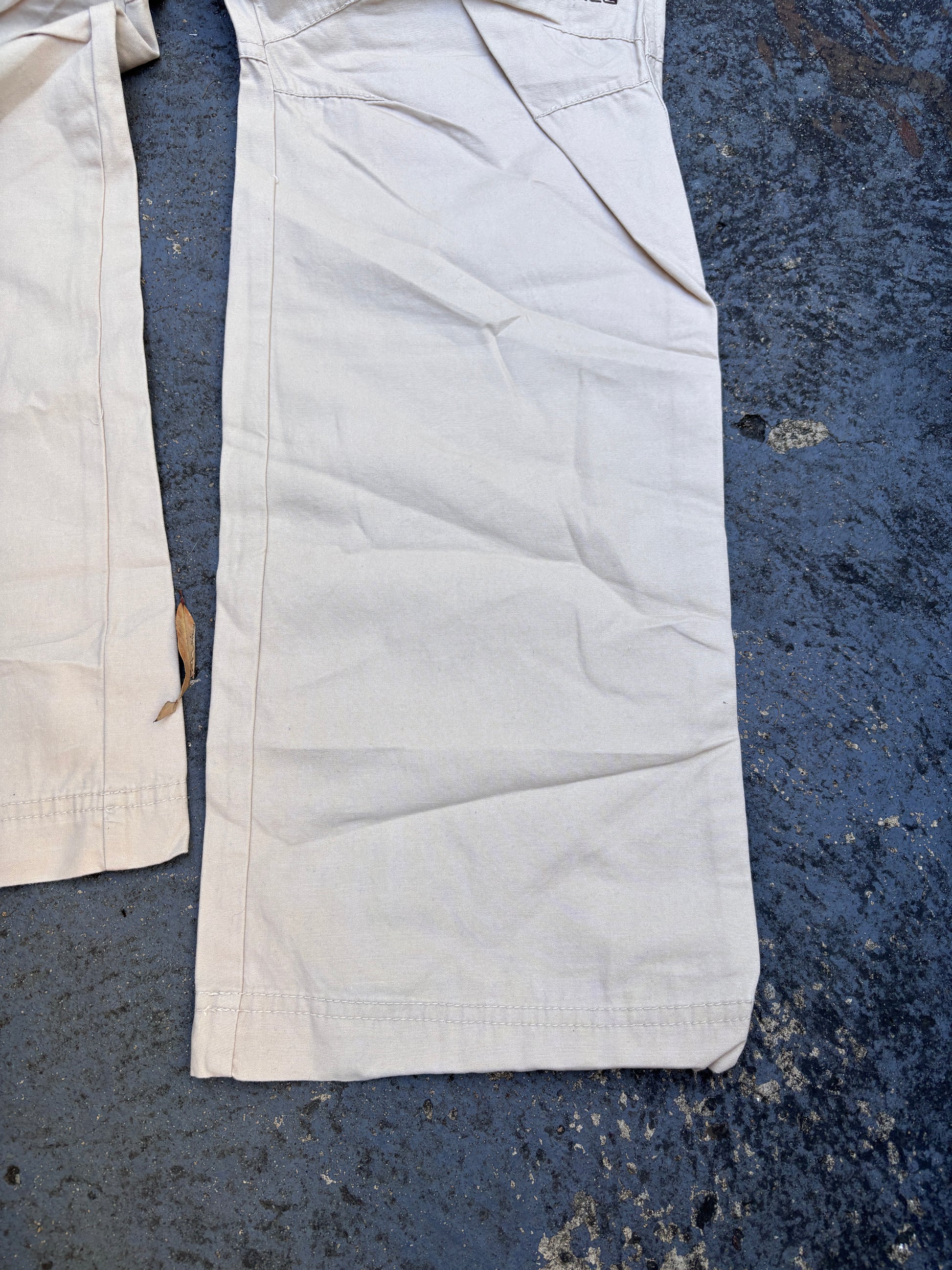 Vintage Y2K Nike ACG Pants Small Cream Double Knee Straight Leg Embroidered Logo