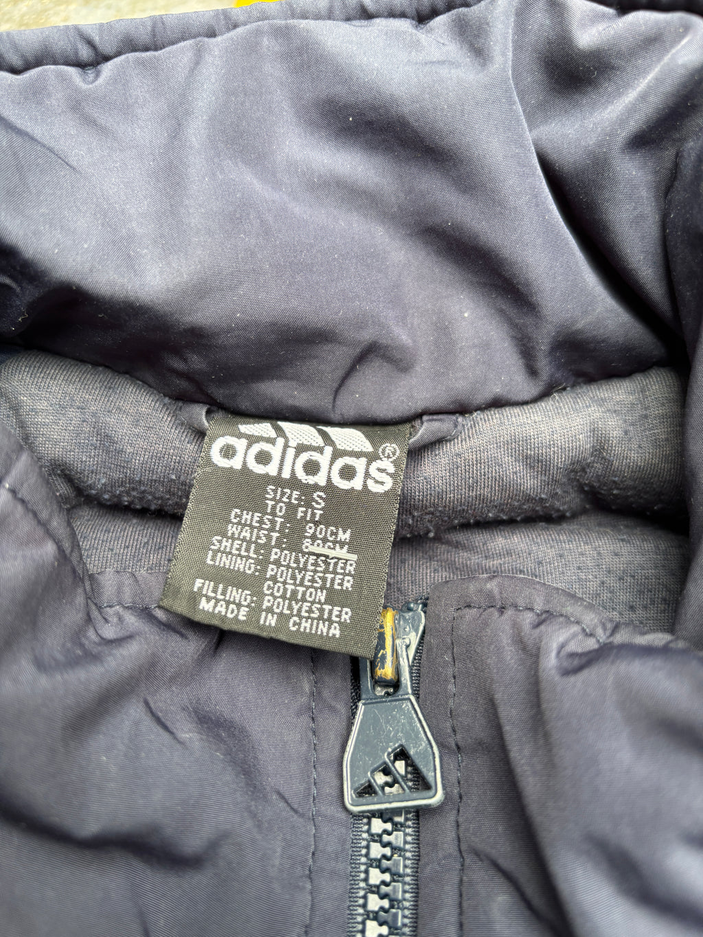 Vintage 90s Adidas Jacket Small Oversized Navy Blue Two Tone Heavier Windbreaker