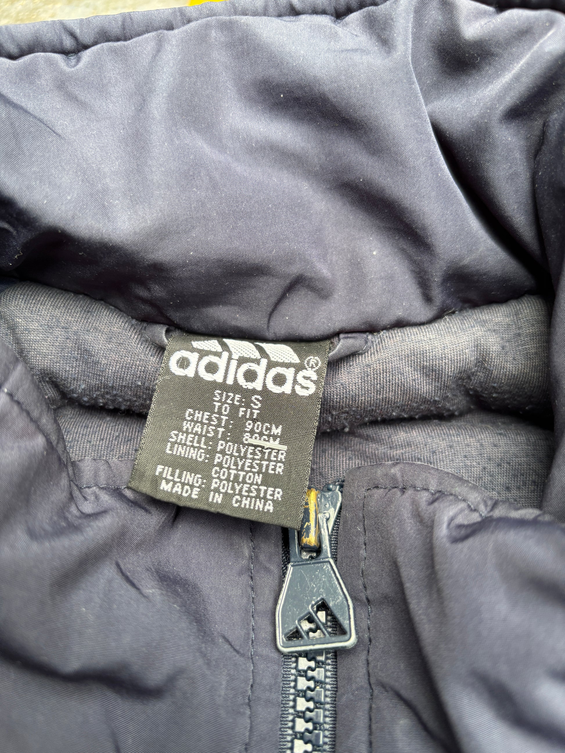 Vintage 90s Adidas Jacket Small Oversized Navy Blue Two Tone Heavier Windbreaker