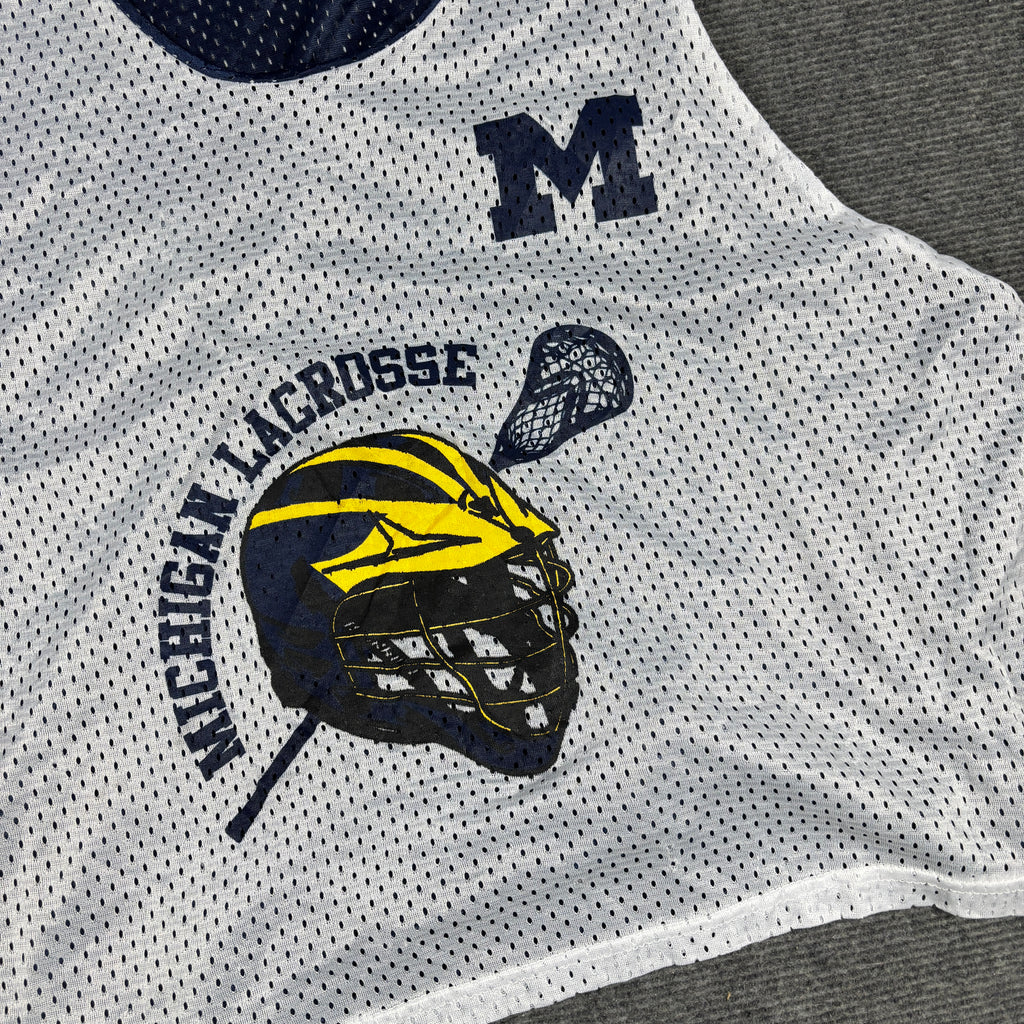 Vintage Lacrosse Reversible Jersey Women's M White Blue Mesh Activewear