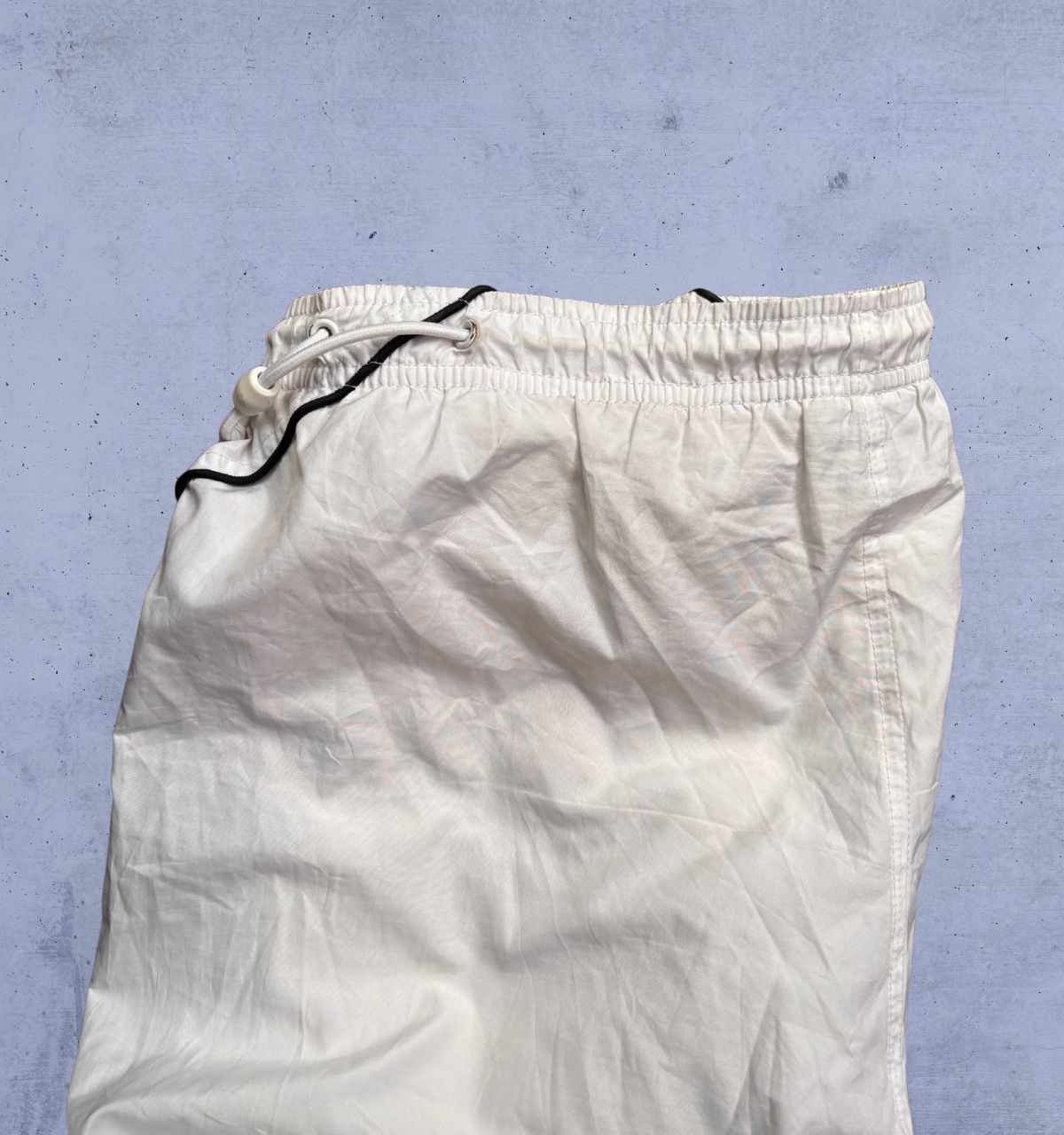 Vintage Y2K Nike Track Pants Women’s S/M White Black Nylon Wide Leg Bungee Ankle