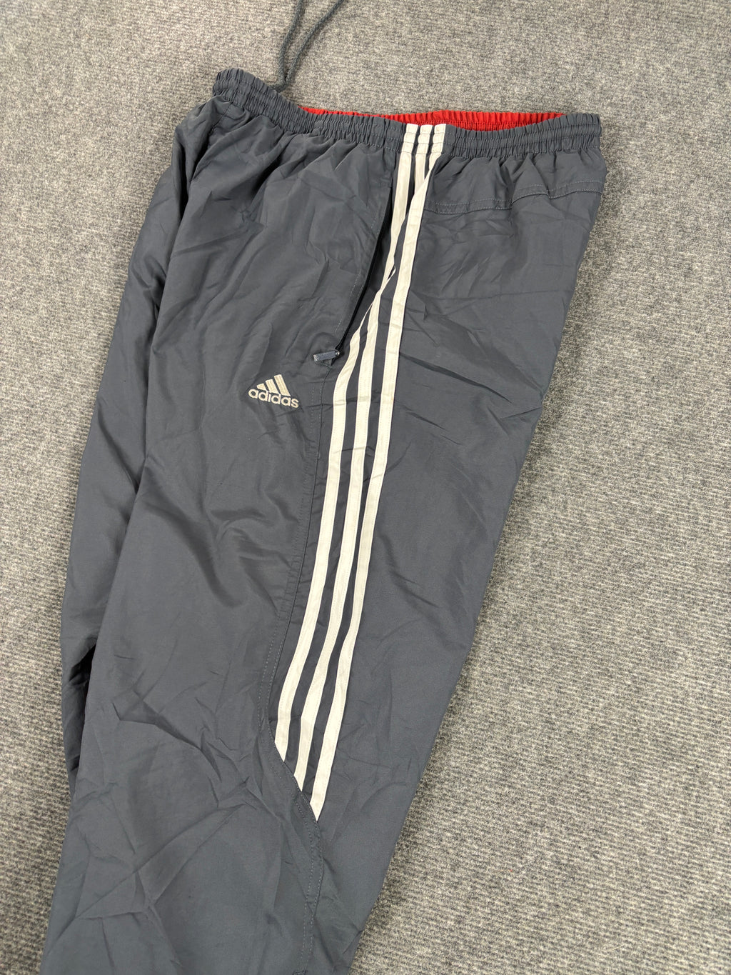 Vintage Adidas Baggy Track Pants Men’s Small Grey y2k Cuffed Joggers