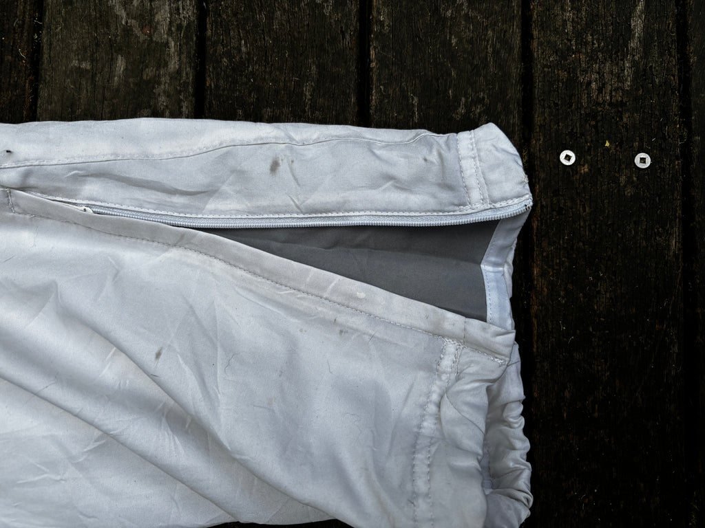 Classic Y2K Nike Track Pants Size M White Bungee Cuffs