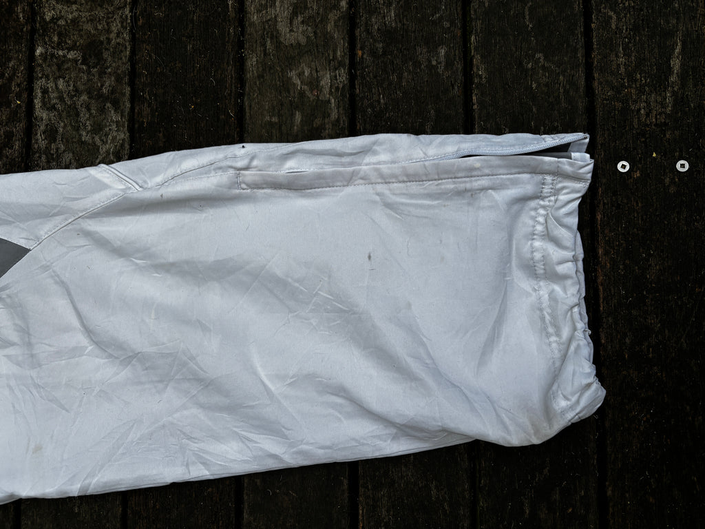 Classic Y2K Nike Track Pants Size M White Bungee Cuffs