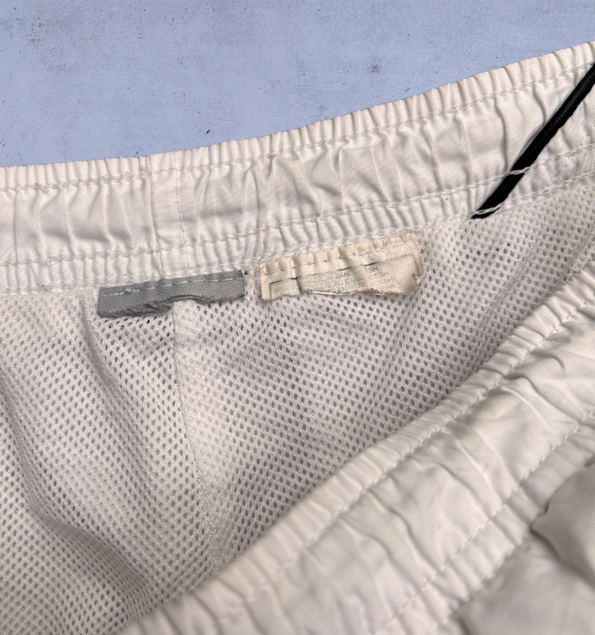 Vintage Y2K Nike Track Pants Women’s S/M White Black Nylon Wide Leg Bungee Ankle