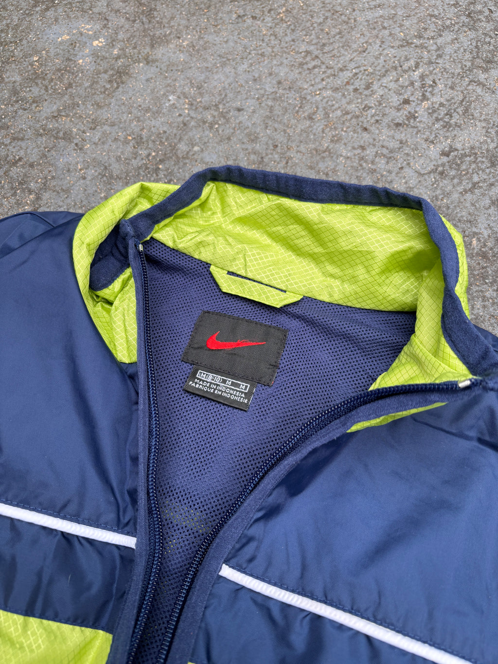 Vintage 90s Y2K Nike Tracksuit Set Sz S Blue Green Spell Out Jacket White Pants