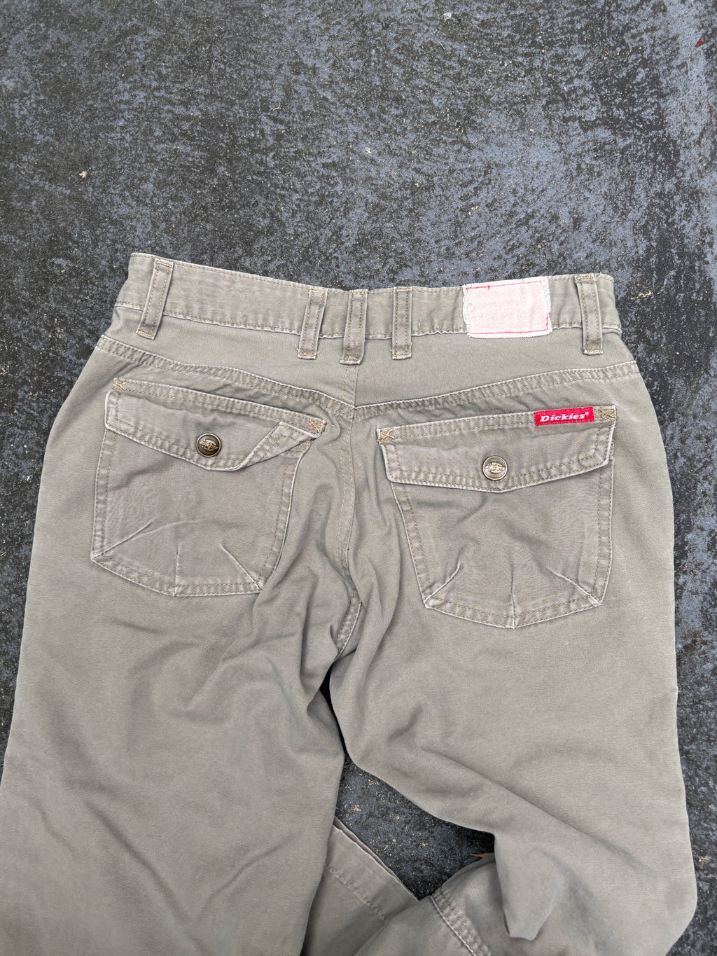 Vintage Dickies Pants Size S Khaki Pocket & Zip Details Straight Leg Made in USA