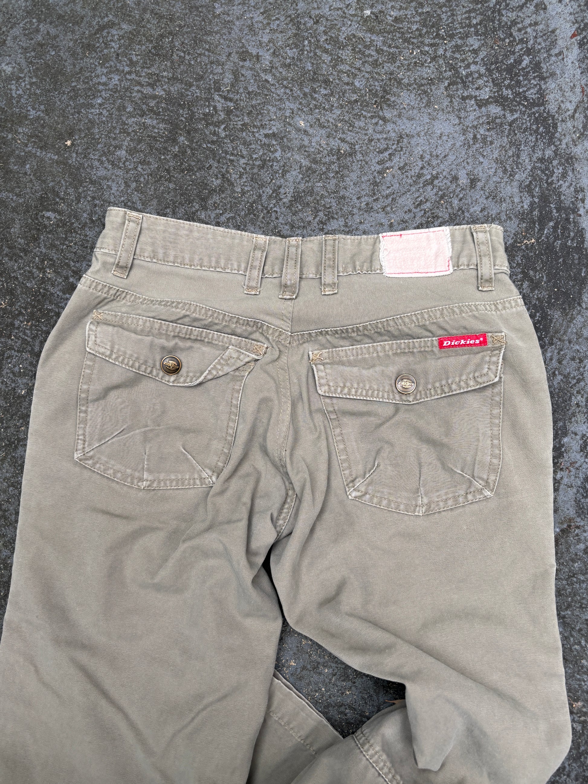 Vintage Dickies Pants Size S Khaki Pocket & Zip Details Straight Leg Made in USA