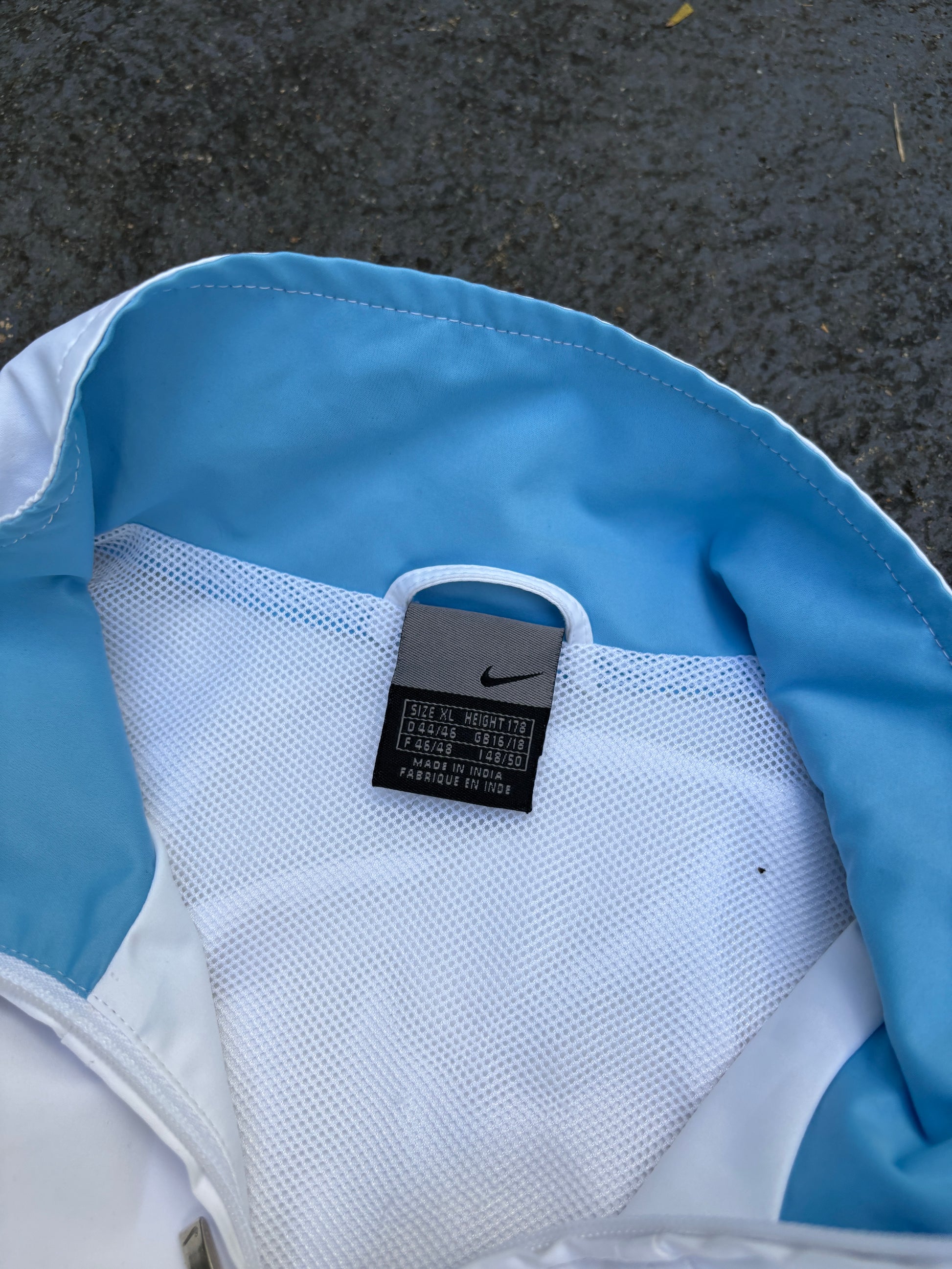 Vintage Y2K Nike Tracksuit Set Size XL White Blue Detail Jacket Blue Track Pants