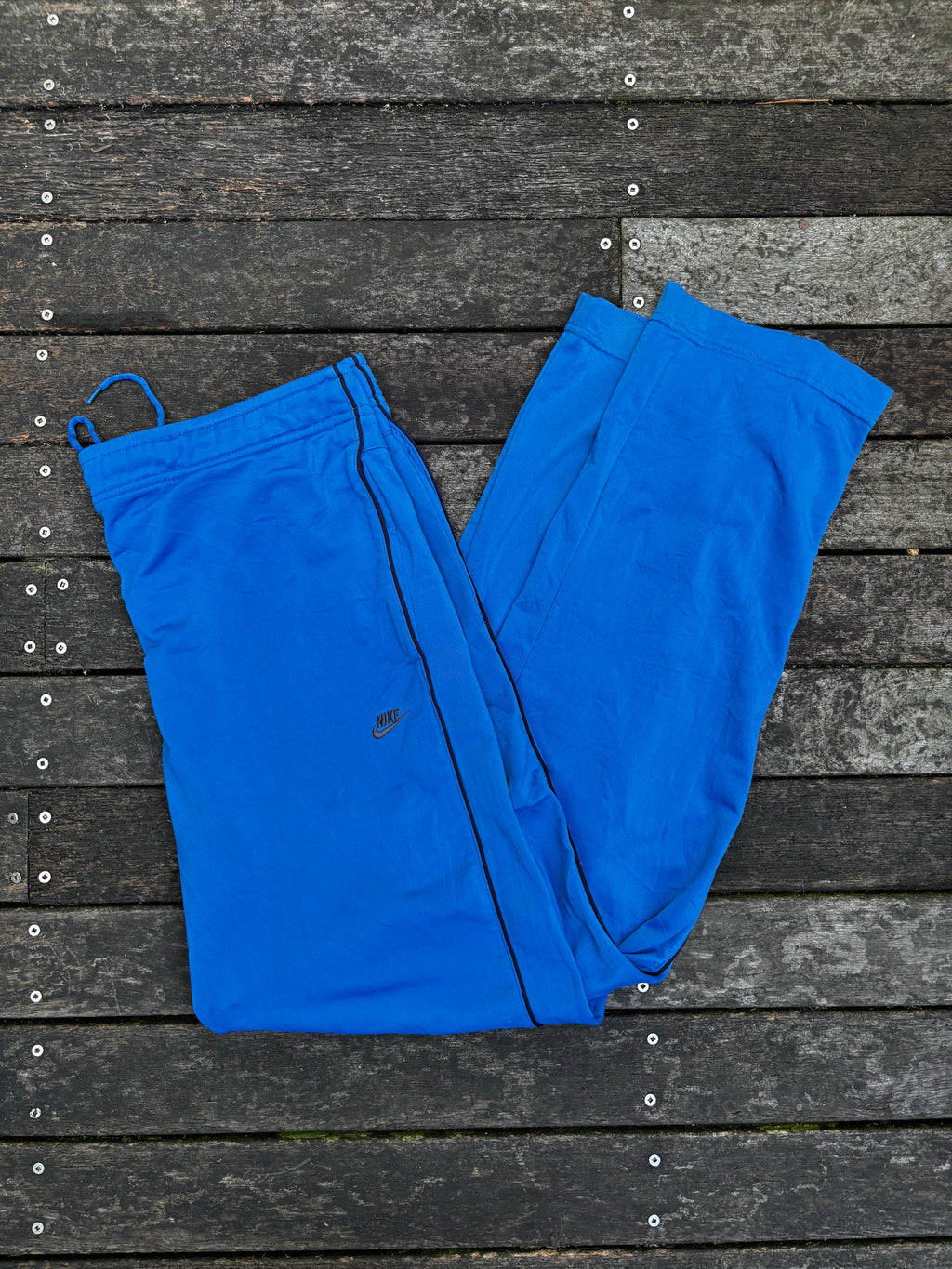Nike Y2K Blue Grey Logo Track Pants Size M