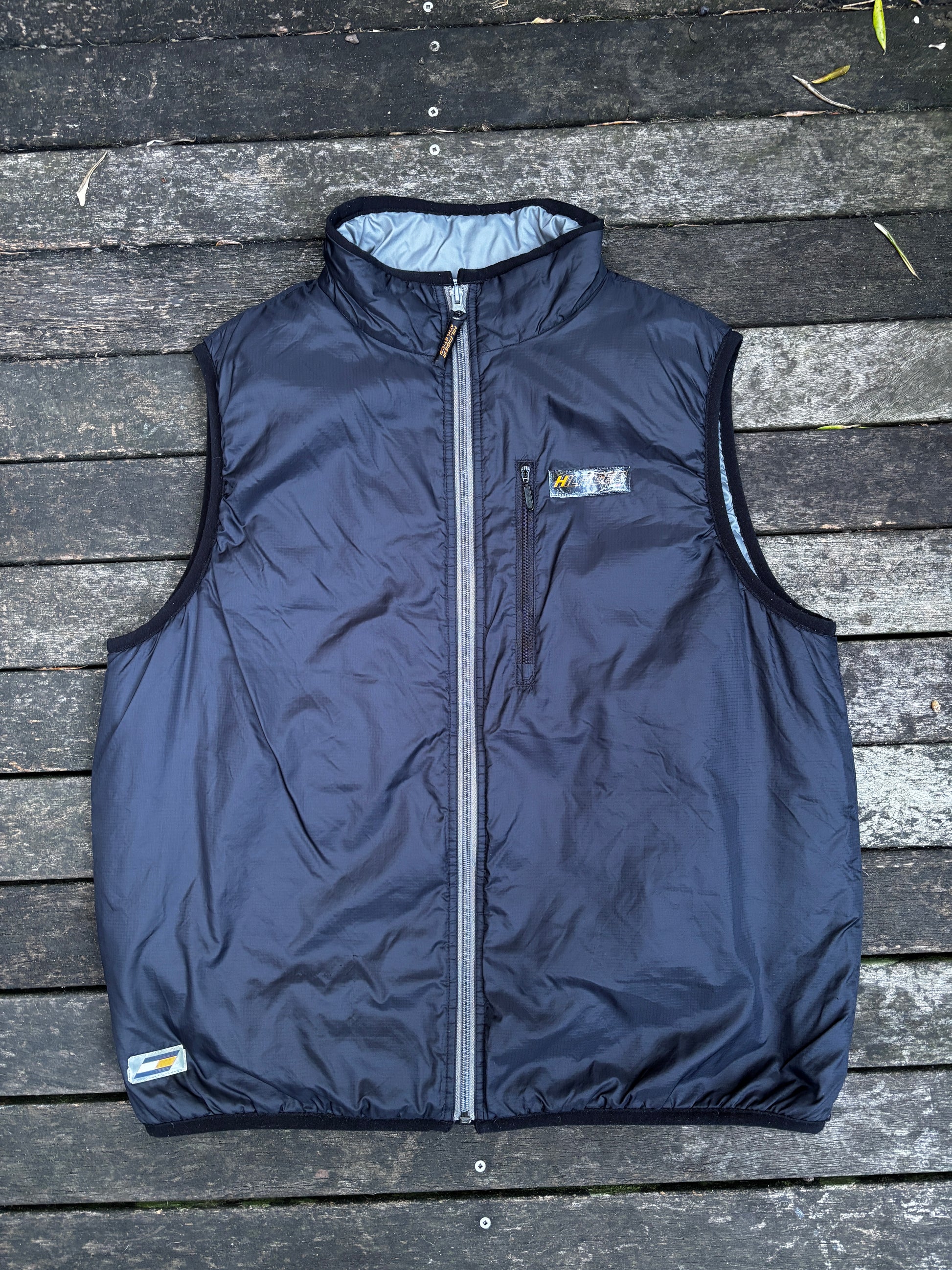 Vintage Tommy Hilfiger Athletics Puffer Vest Sz M Black