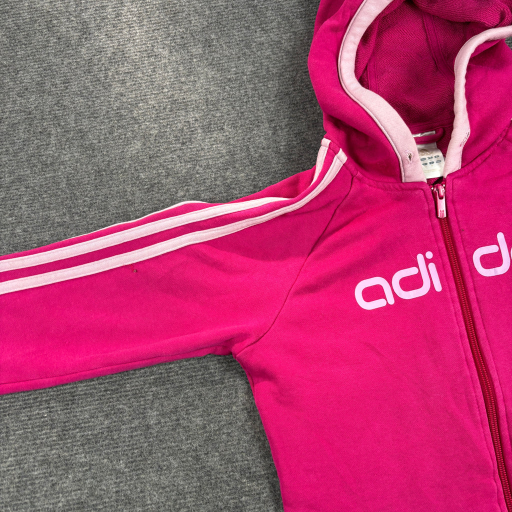 Vintage y2k Adidas Hoodie Women's XS Pink Activewear Spell Out Logo
