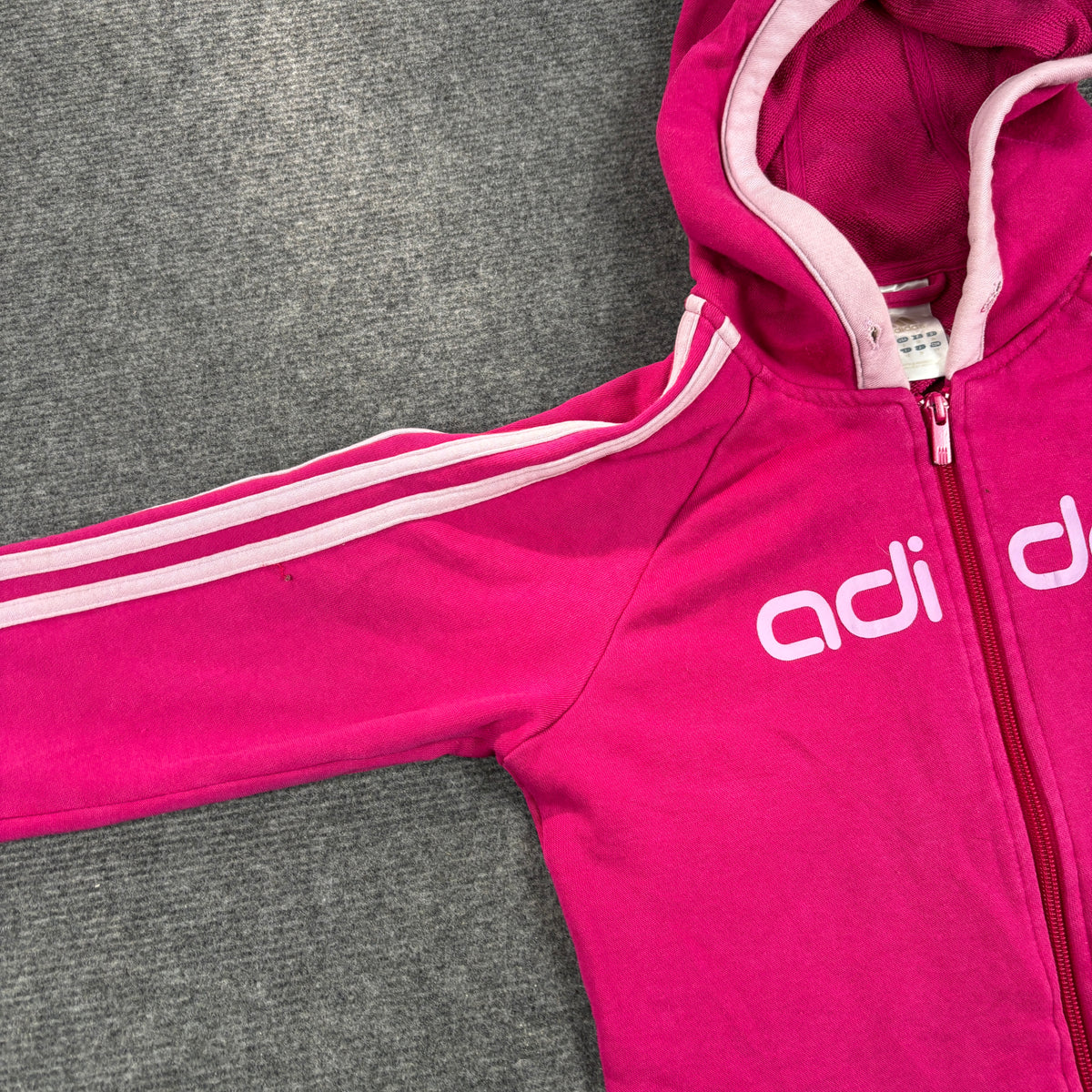 Vintage y2k Adidas Hoodie Women's XS Pink Activewear Spell Out Logo