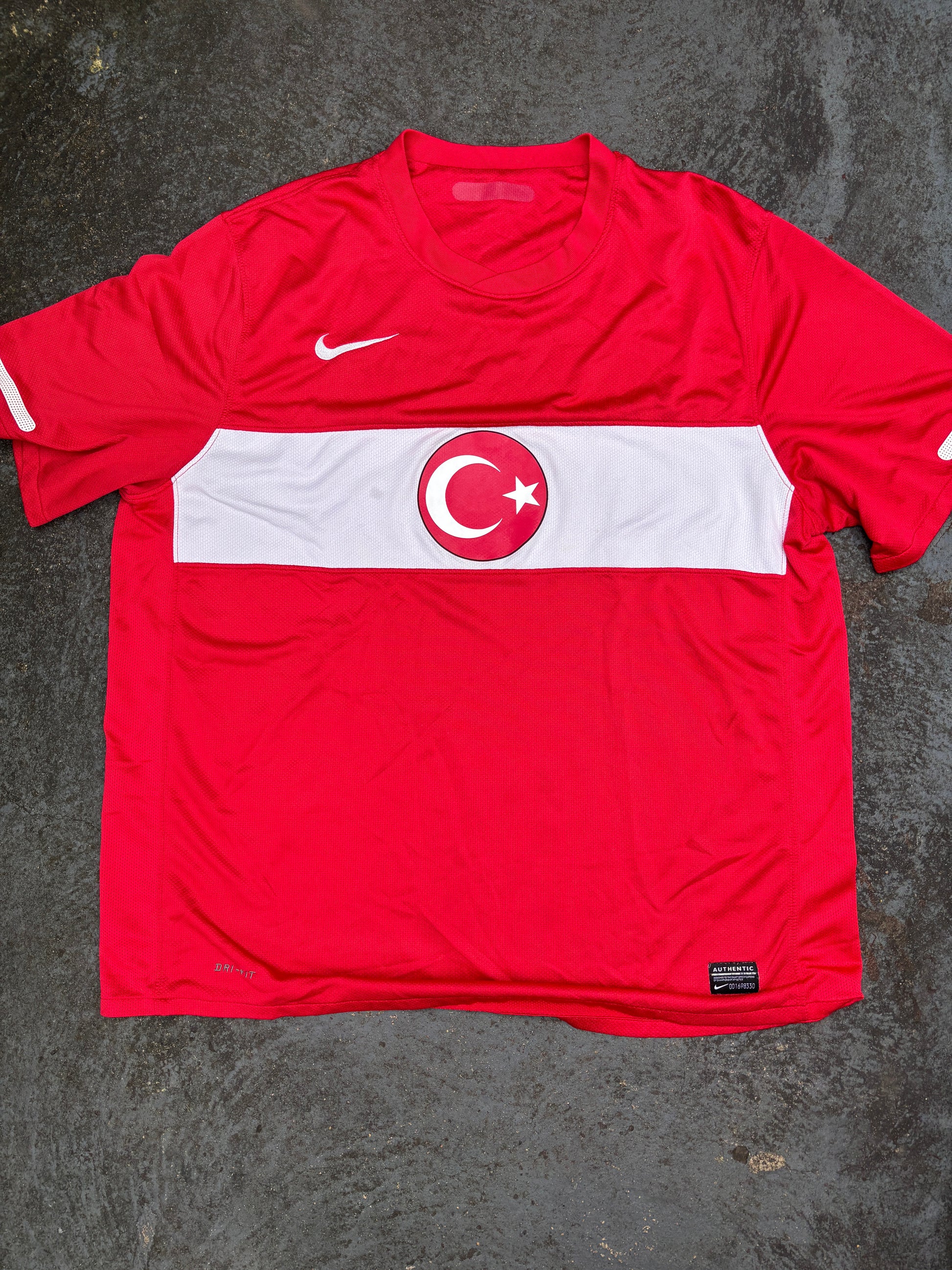 Nike Turkey Football Jersey Size M Red White Flag Logo National Team 10/11 Home