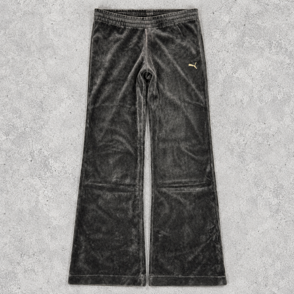 Vintage Puma Velour Track Pants Women's Small Flared Leg y2k Activewear