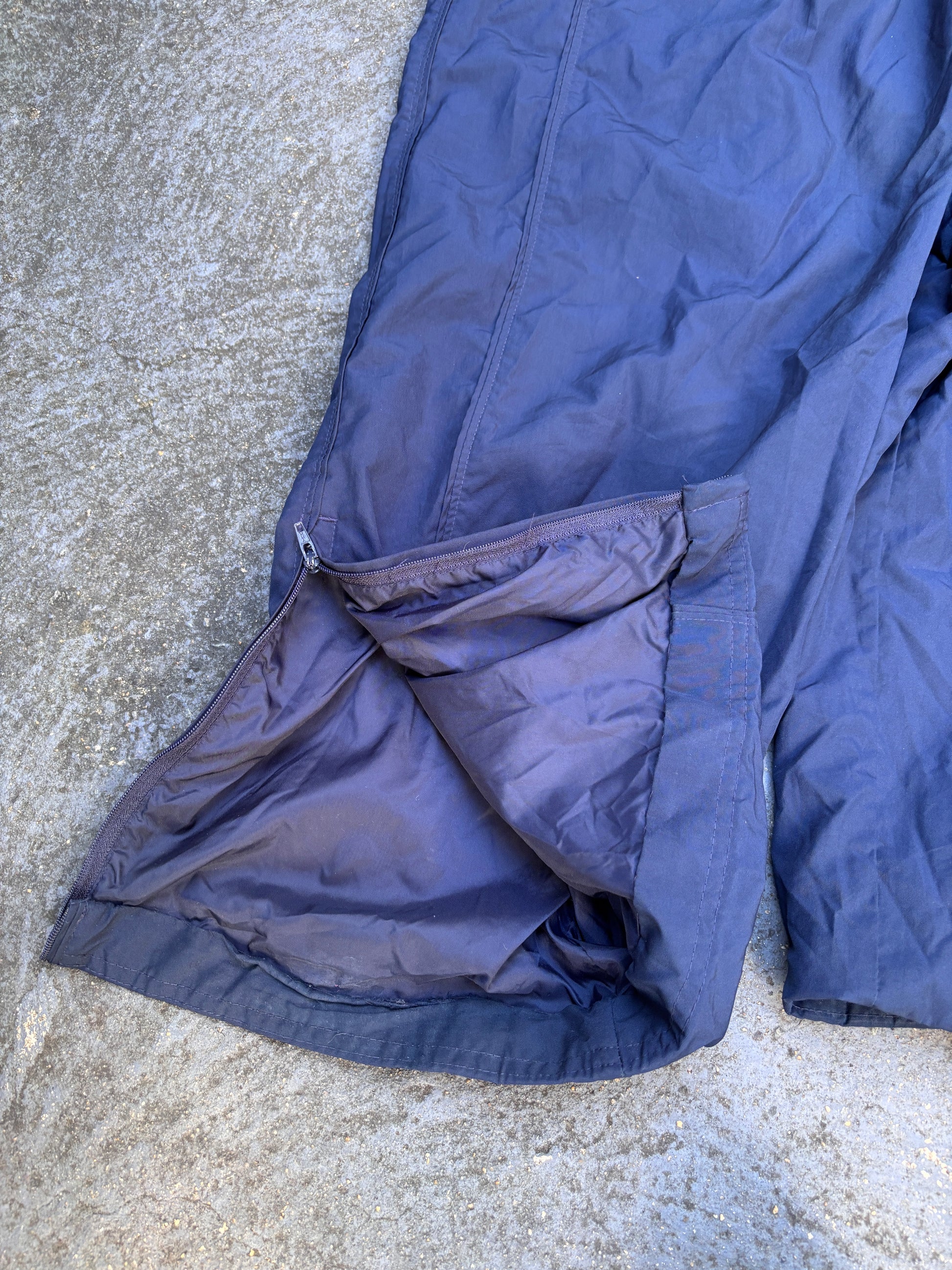Vintage Y2K Nike Track Pants Size L Double Navy Wide Leg Nylon Windbreakers