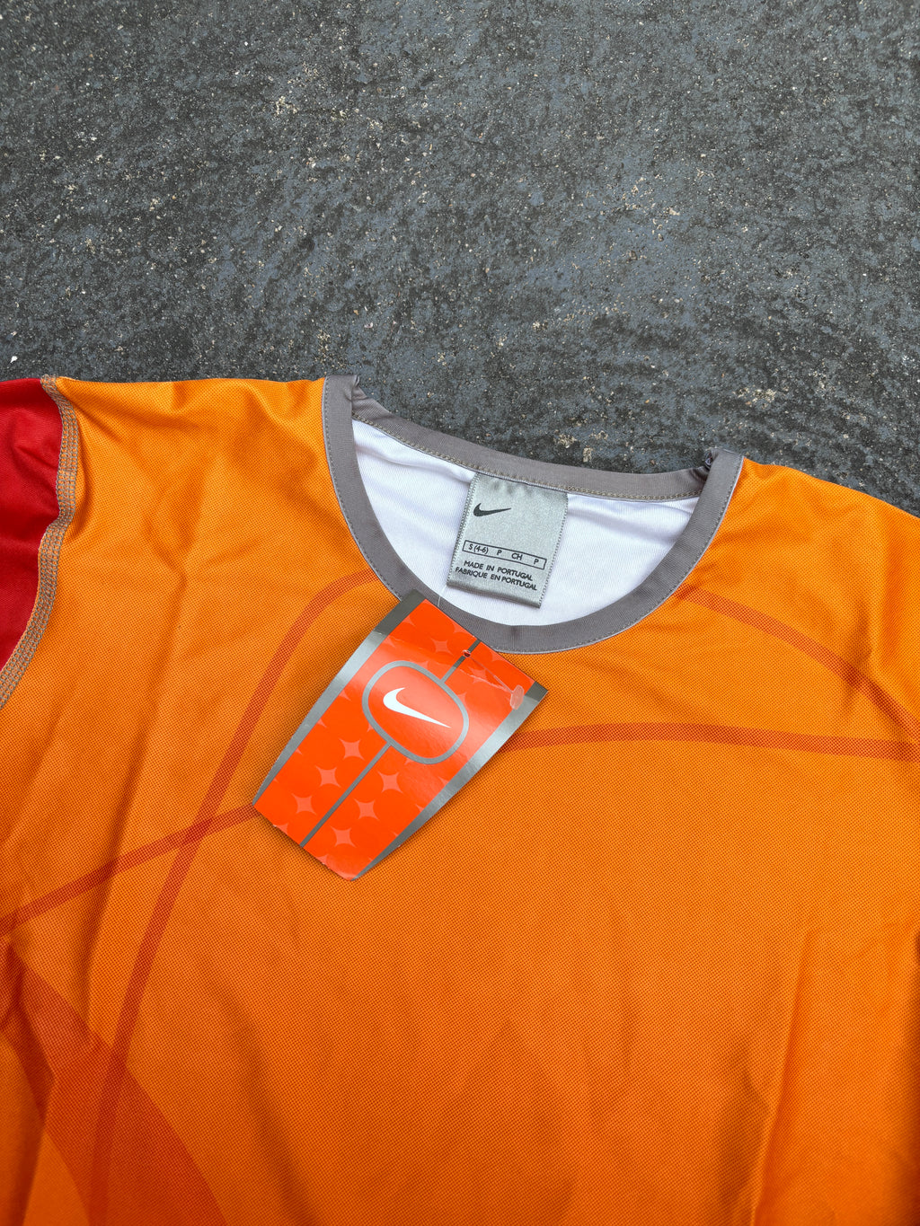 Vintage Y2K Nike Top Womens XS Orange Red NWT Nylon Tech Wear 3/4 to Long Sleeve
